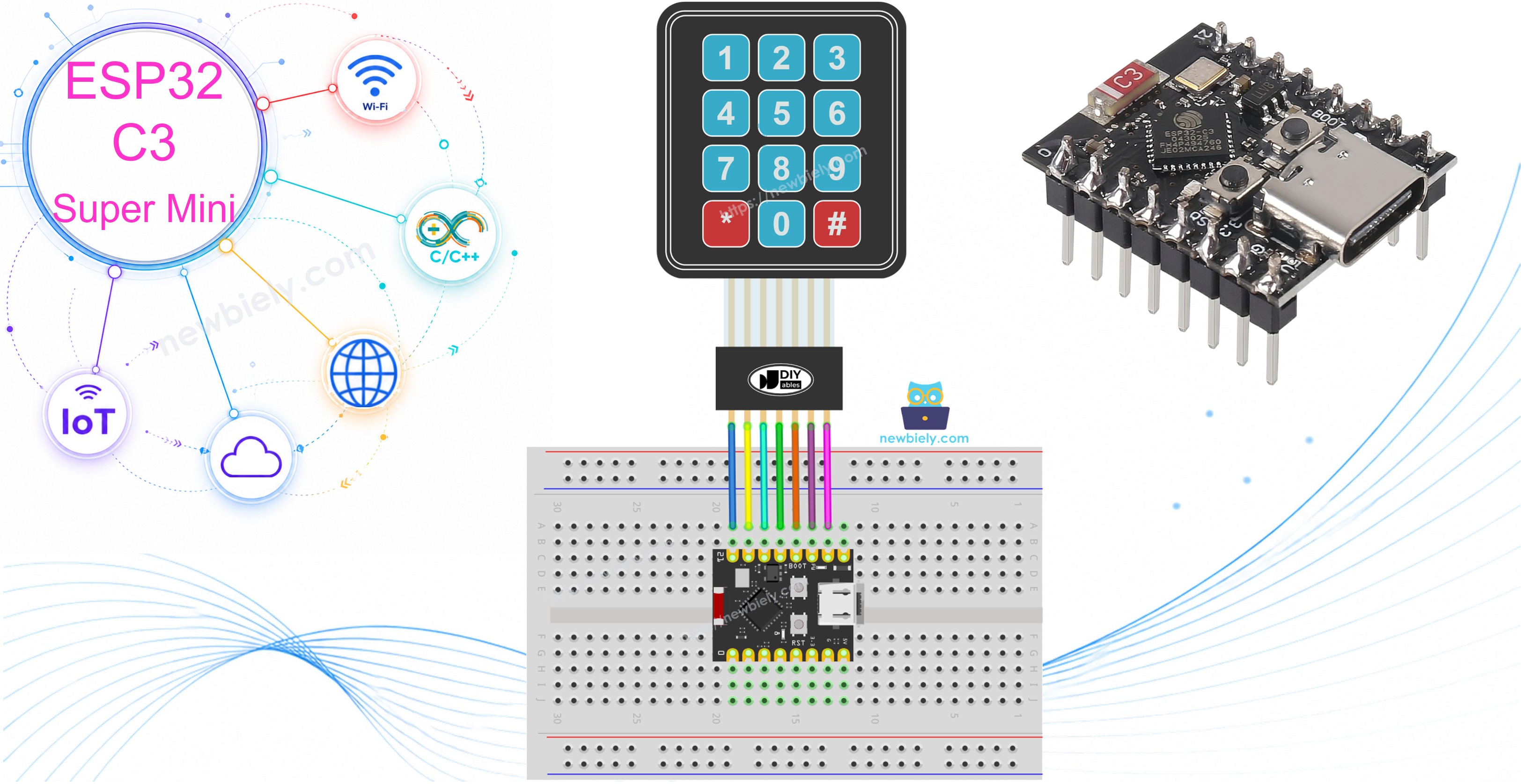 ESP32 C3 Super Mini - Clavier 3x4