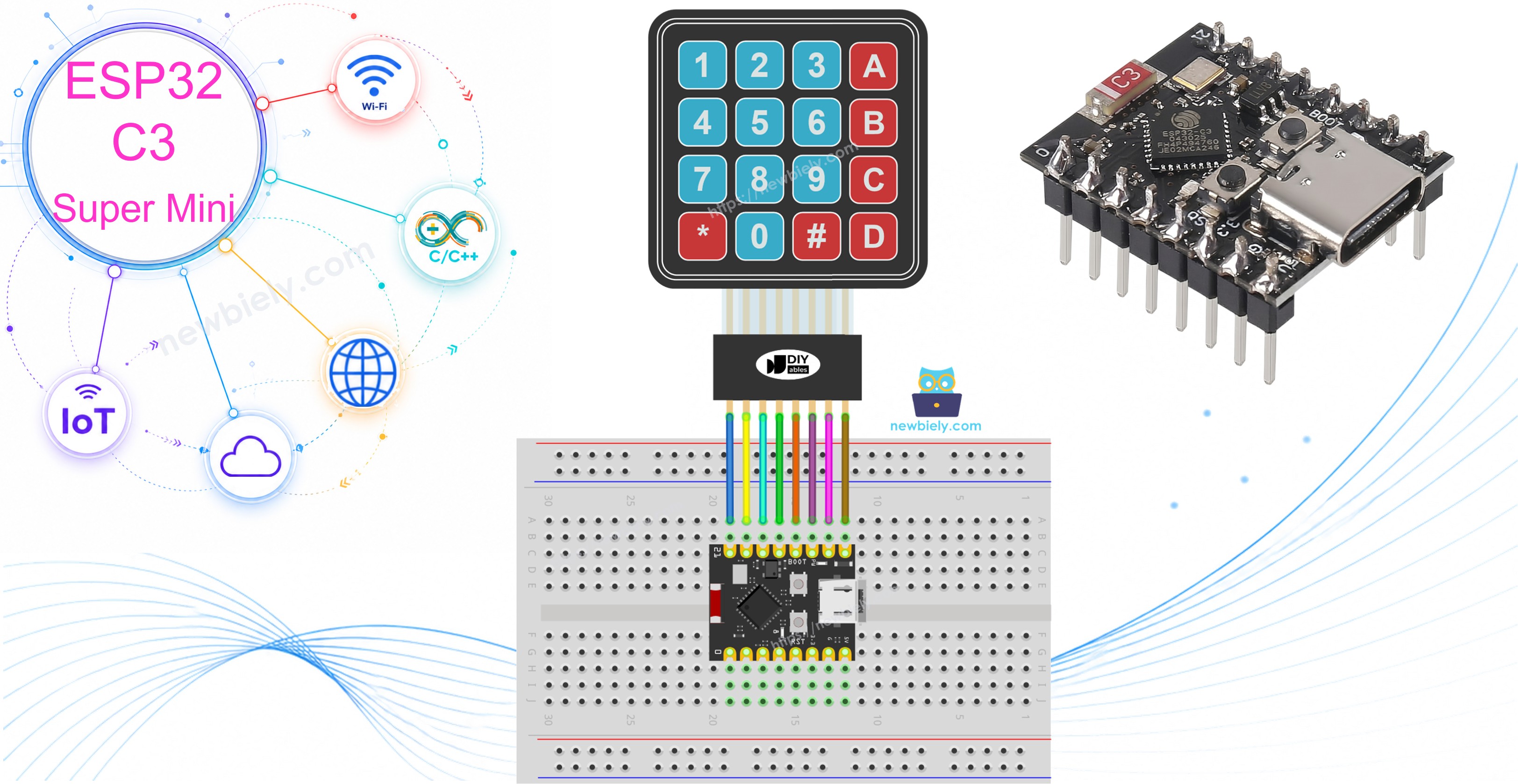 ESP32 C3 Super Mini - Clavier 4x4