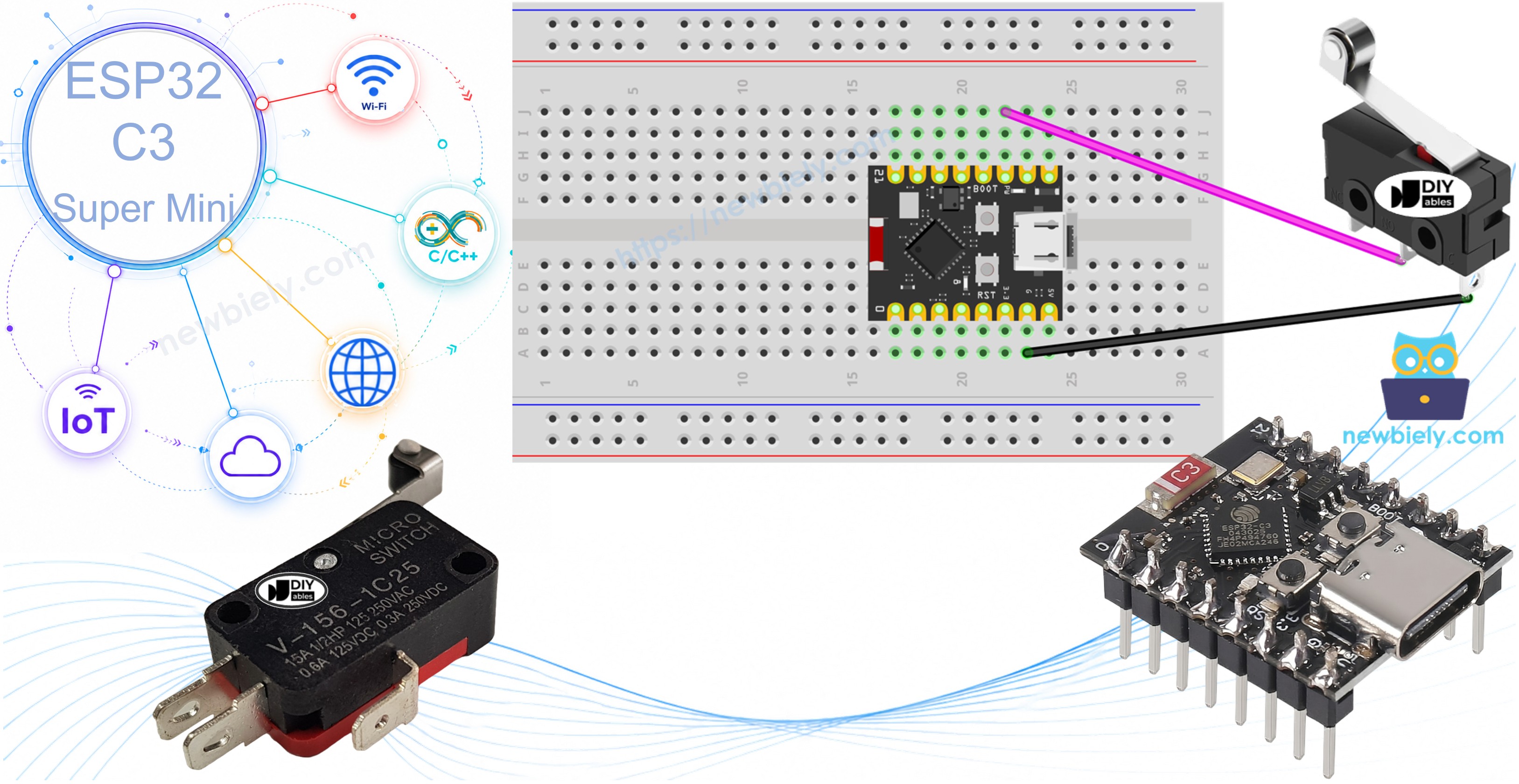 ESP32 C3 Super Mini - Interrupteur de Fin de Course