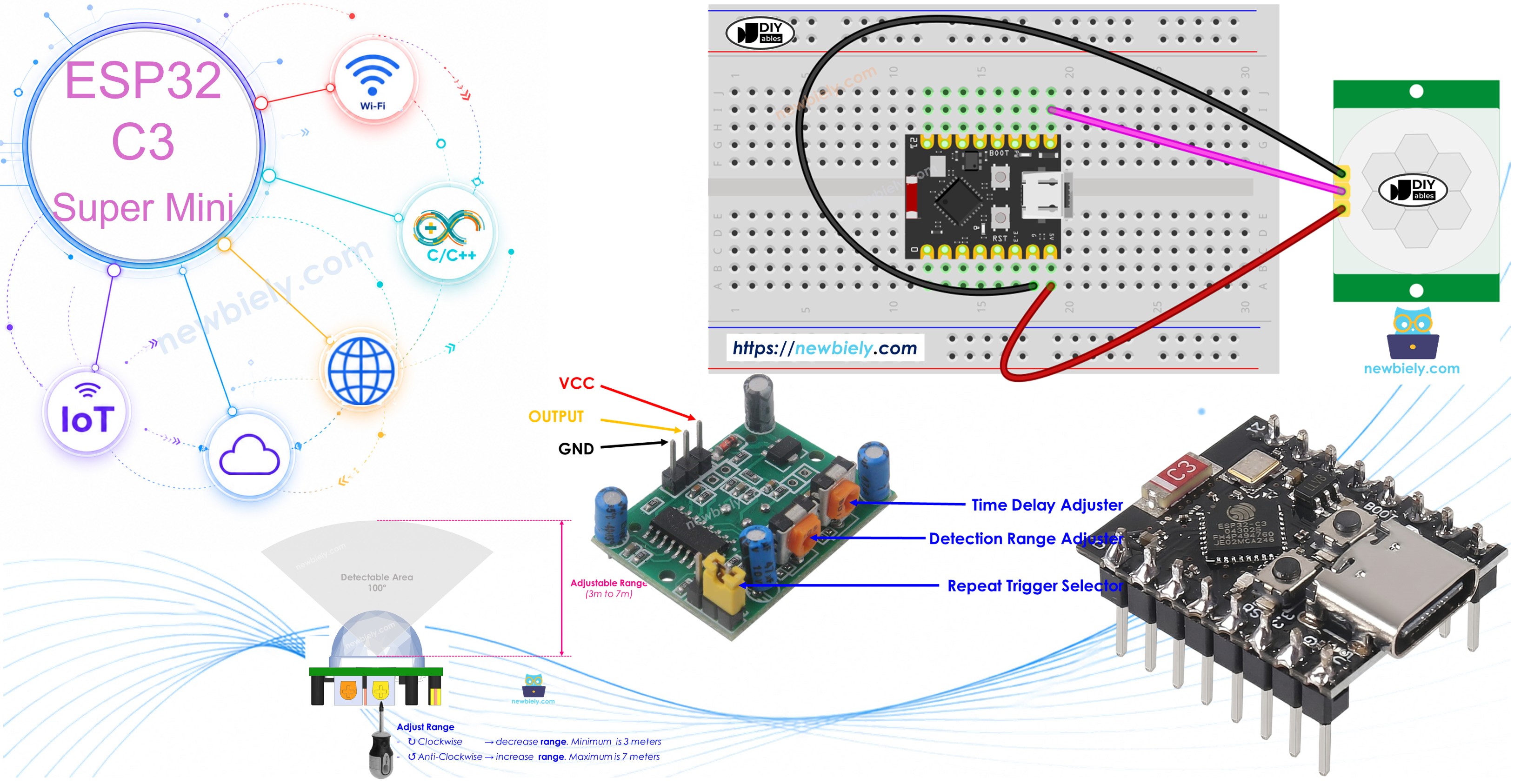 ESP32 C3 Super Mini Capteur de mouvement