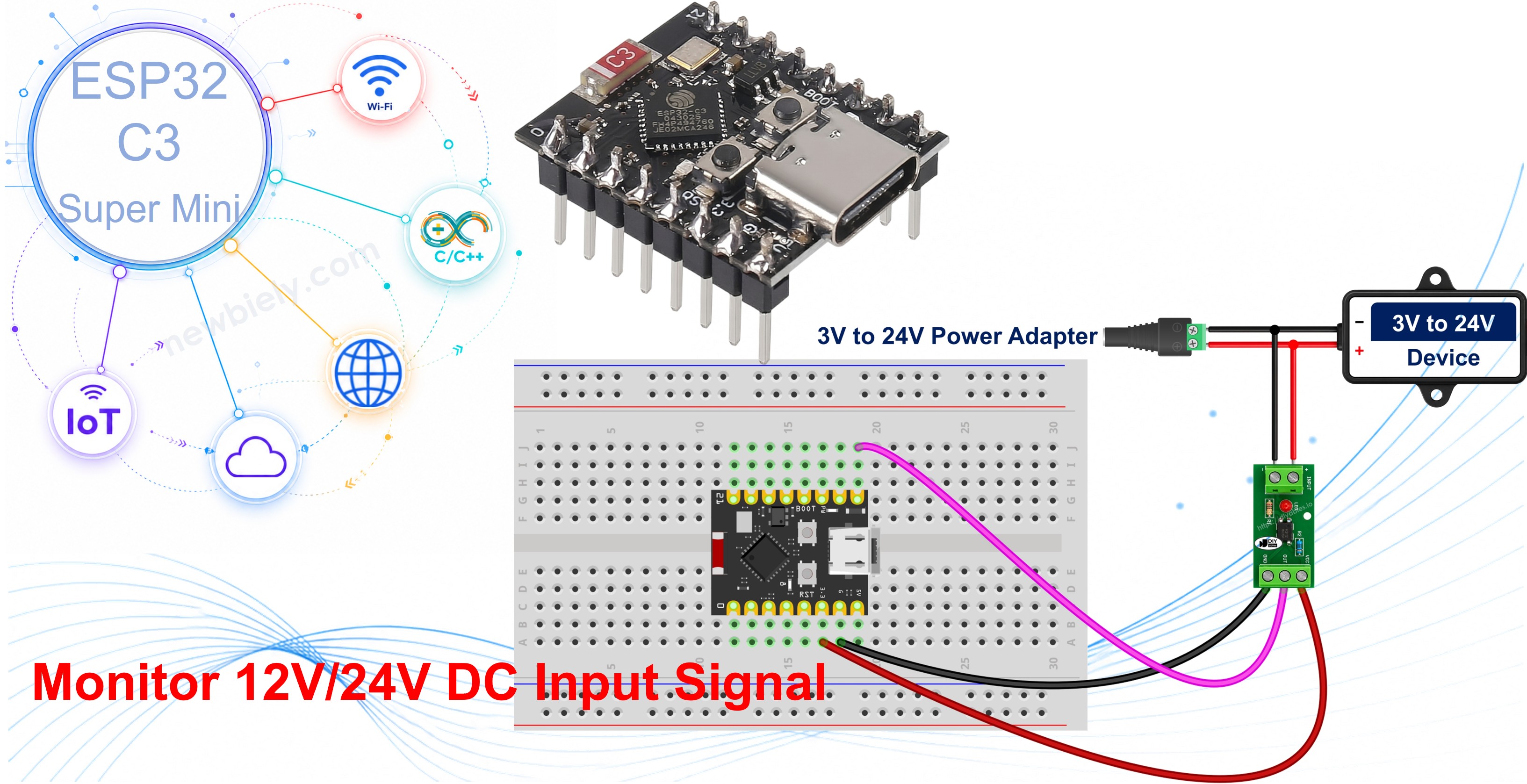 ESP32 C3 Super Mini Capteur de tension