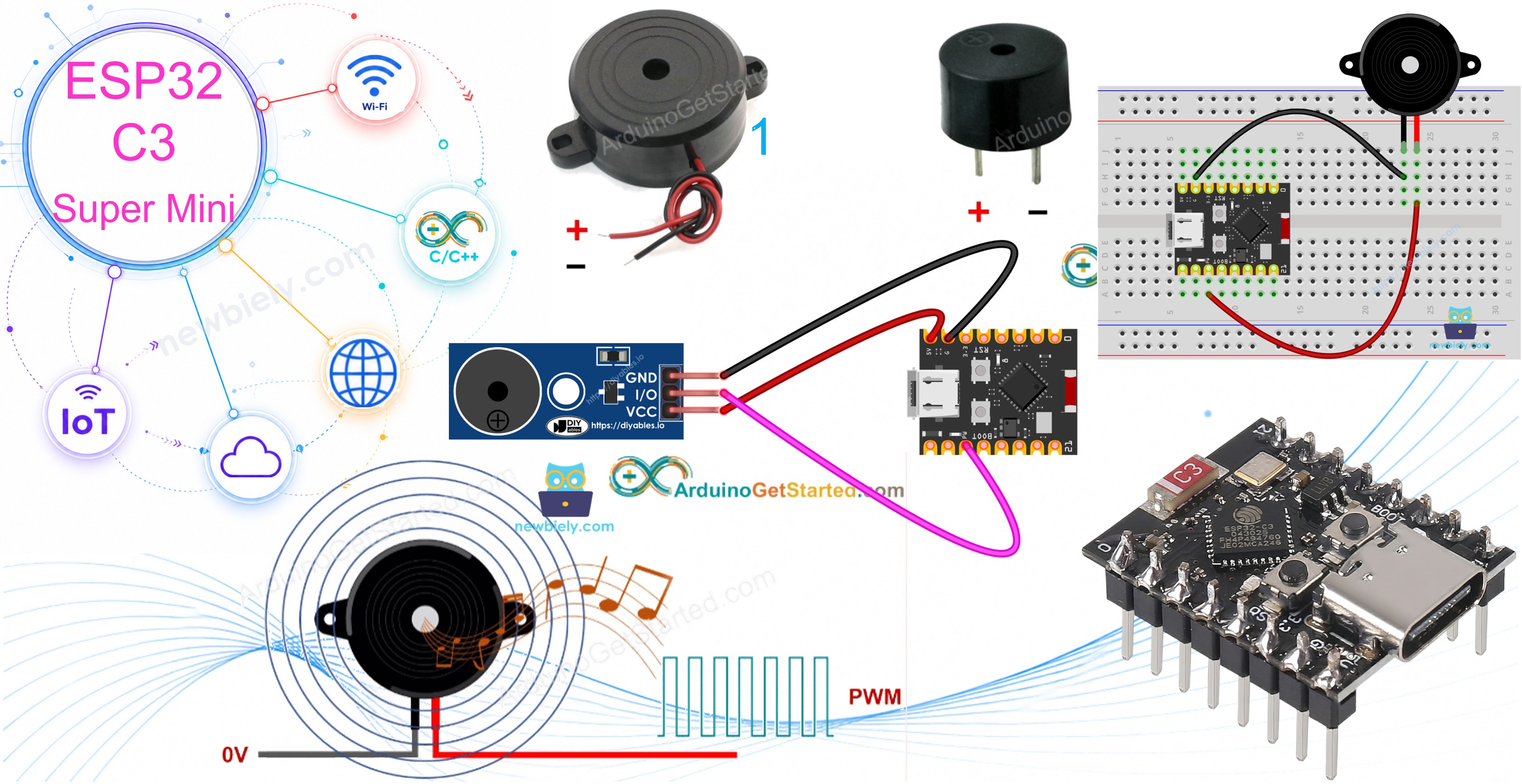 ESP32 C3 Super Mini - Buzzer Piézo