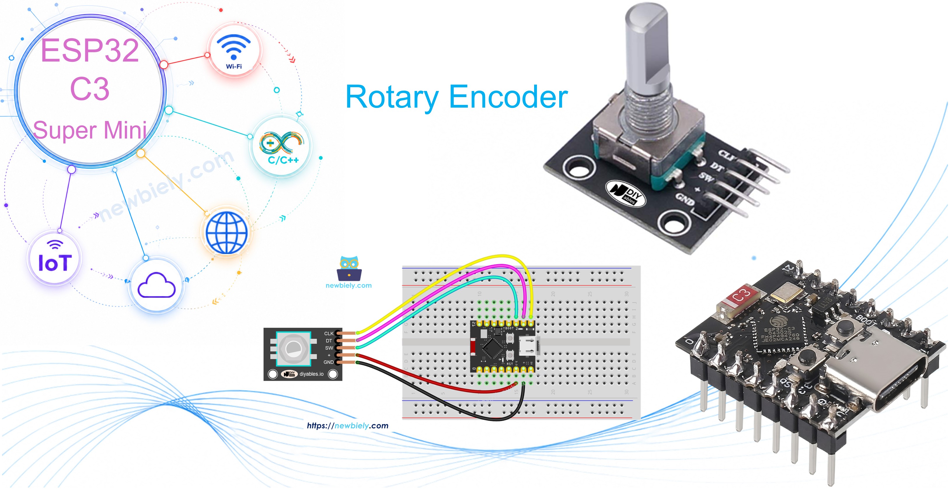 ESP32 C3 Super Mini Encodeur rotatif