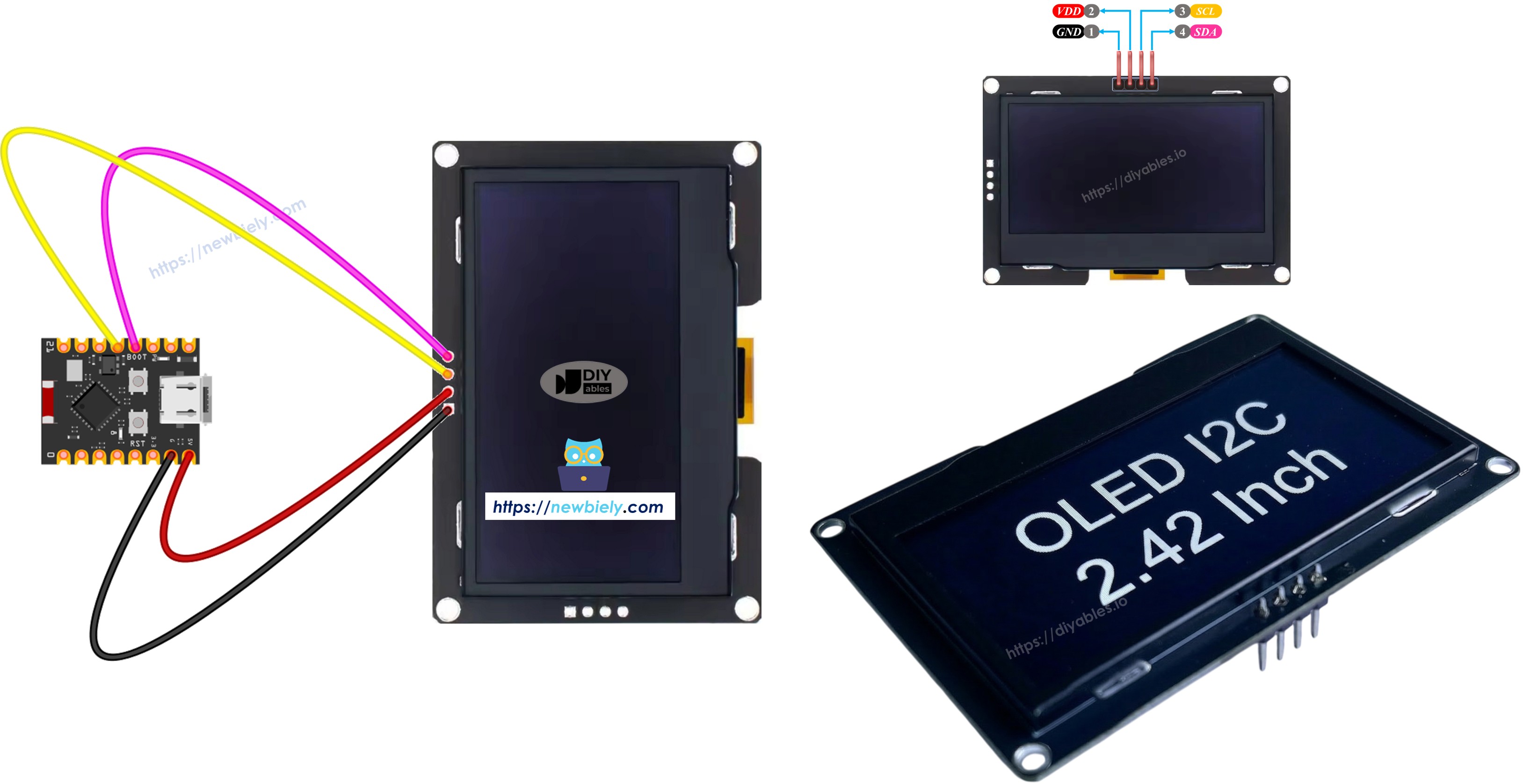 ESP32 C3 Super Mini SSD1309 OLED 128x64 display