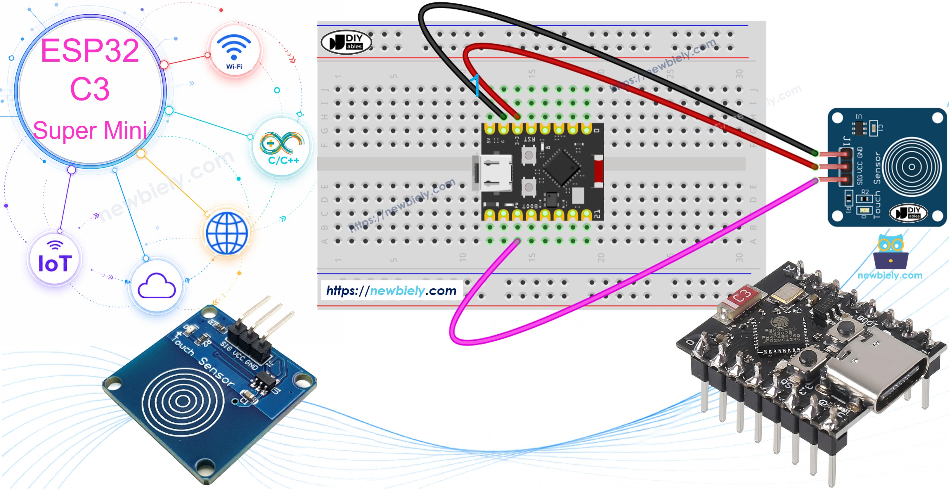 ESP32 C3 Super Mini - Capteur Tactile
