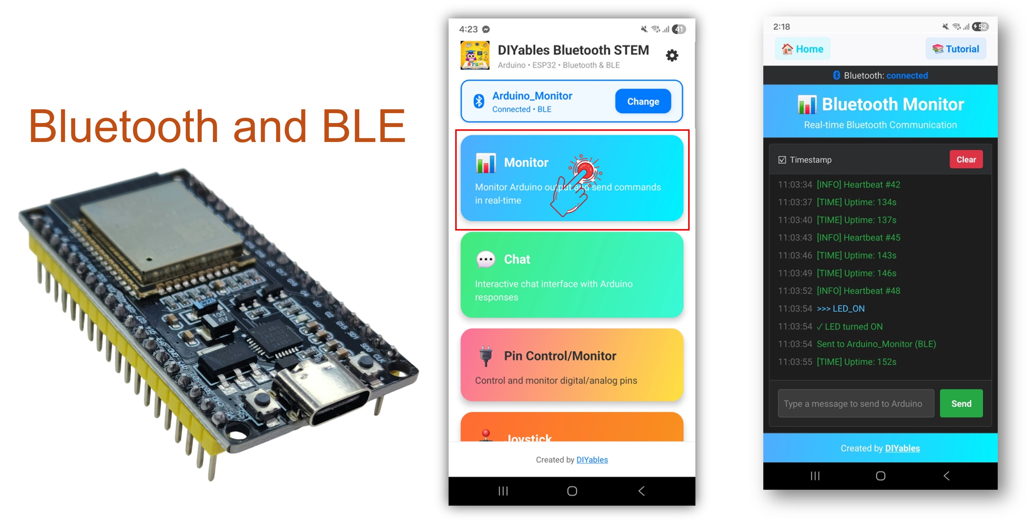 ESP32 Moniteur Bluetooth - Tutoriel Interface Moniteur Série Temps Réel