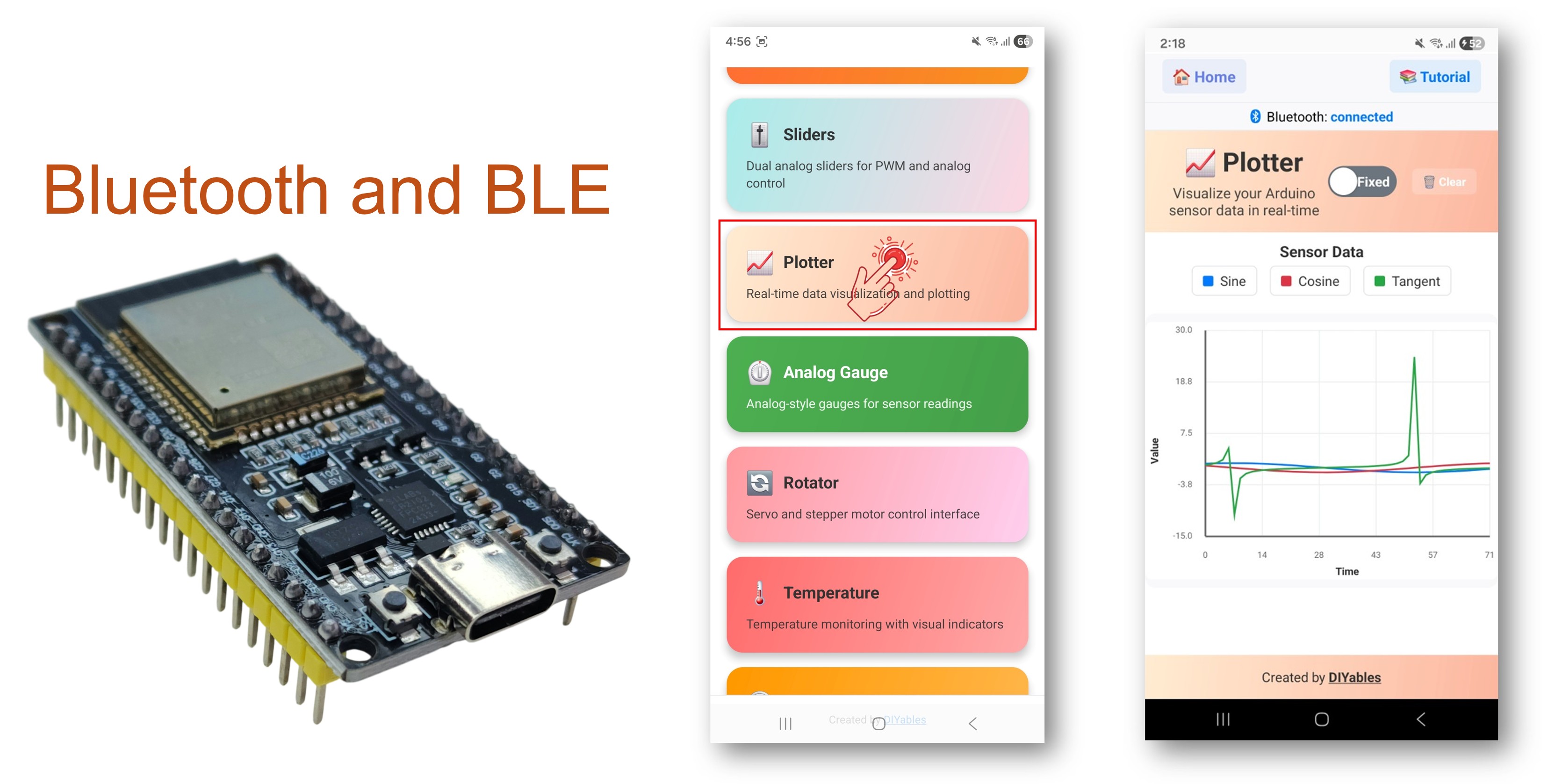 ESP32 Bluetooth Plotter Exemple - Tutoriel Interface de Tracé de Données en Temps Réel