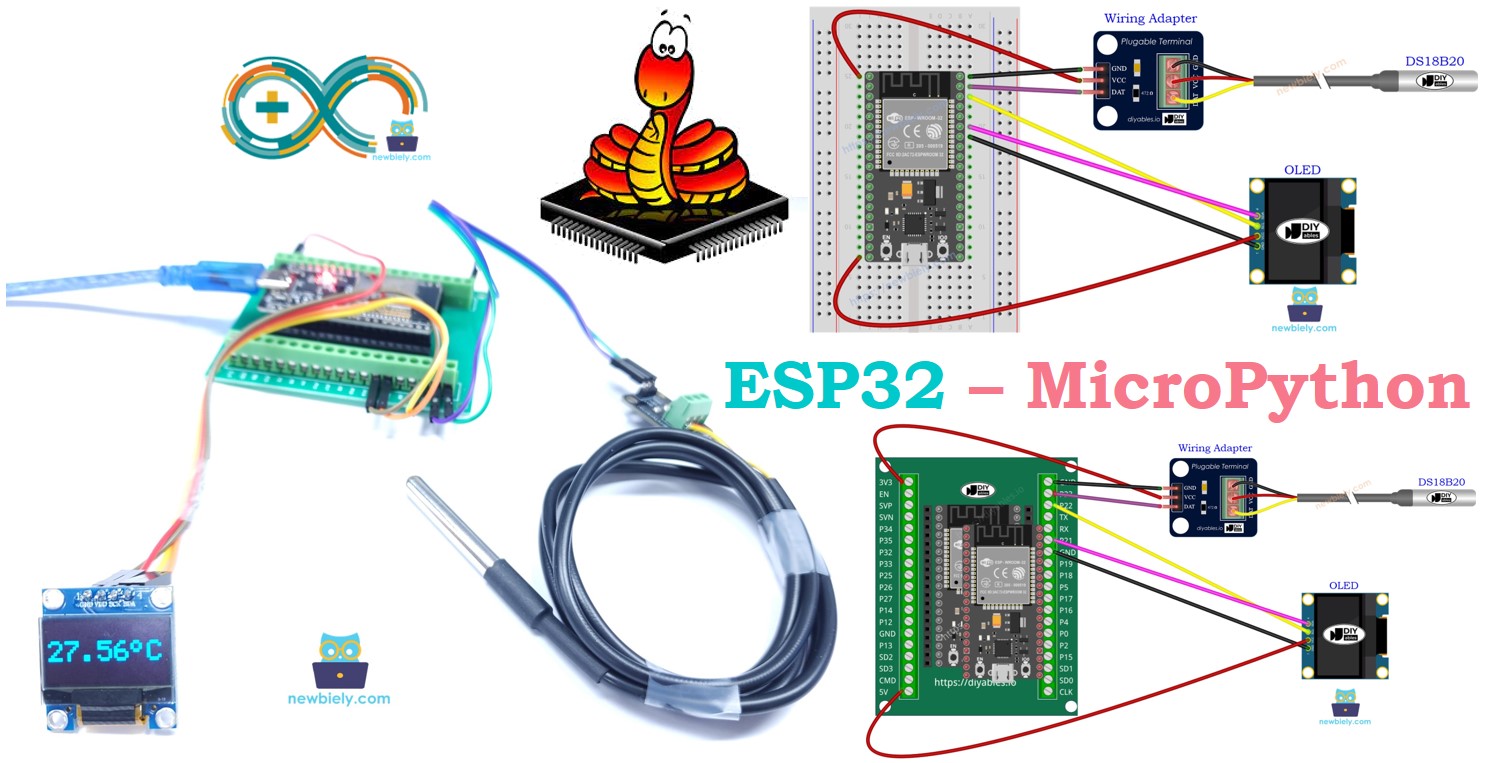 ESP32 MicroPython Capteur de température OLED I2C