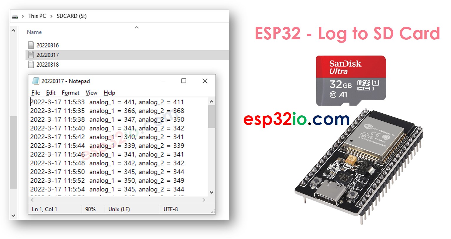 Enregistrement ESP32 sur carte Micro SD