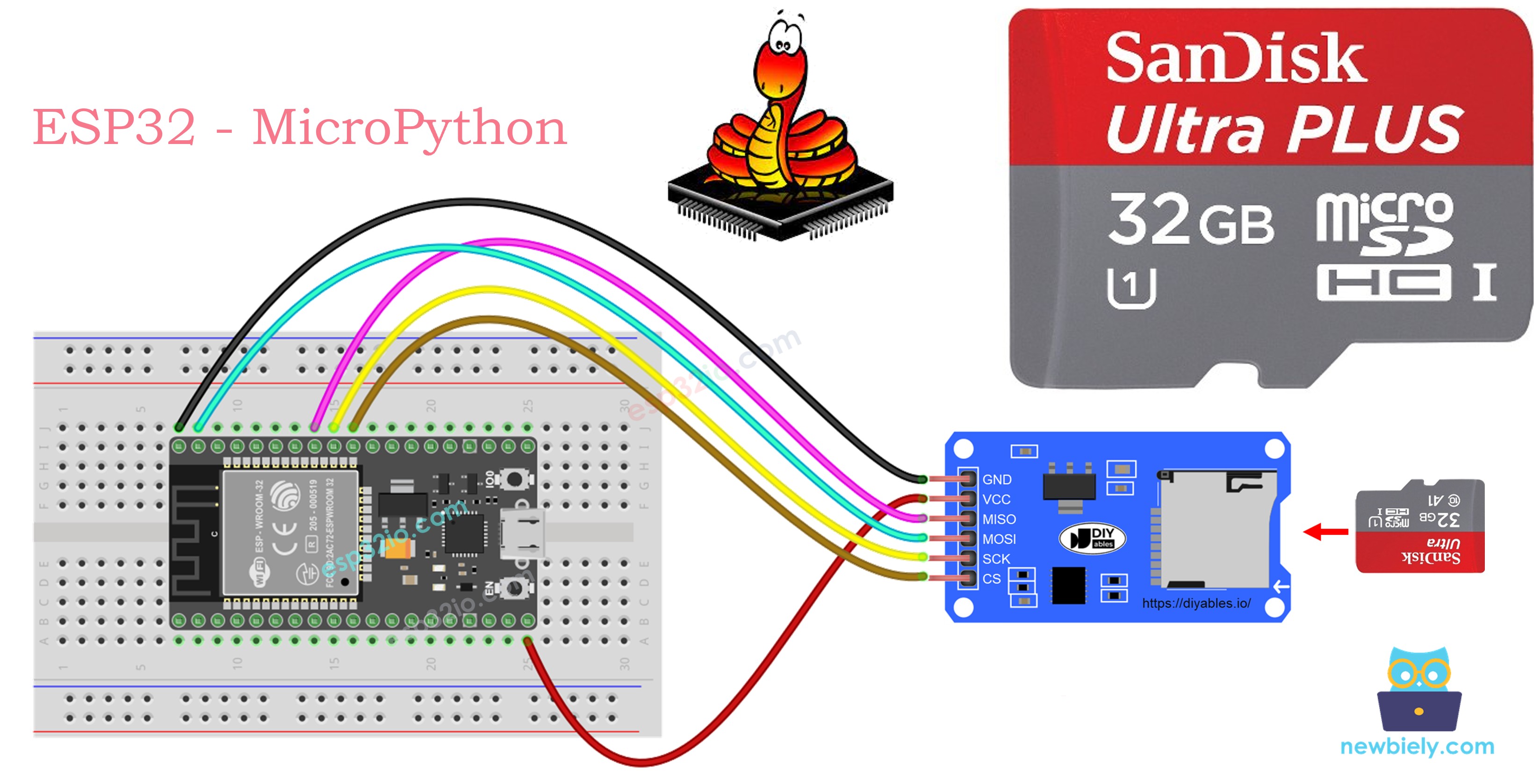ESP32 MicroPython et Carte Micro SD