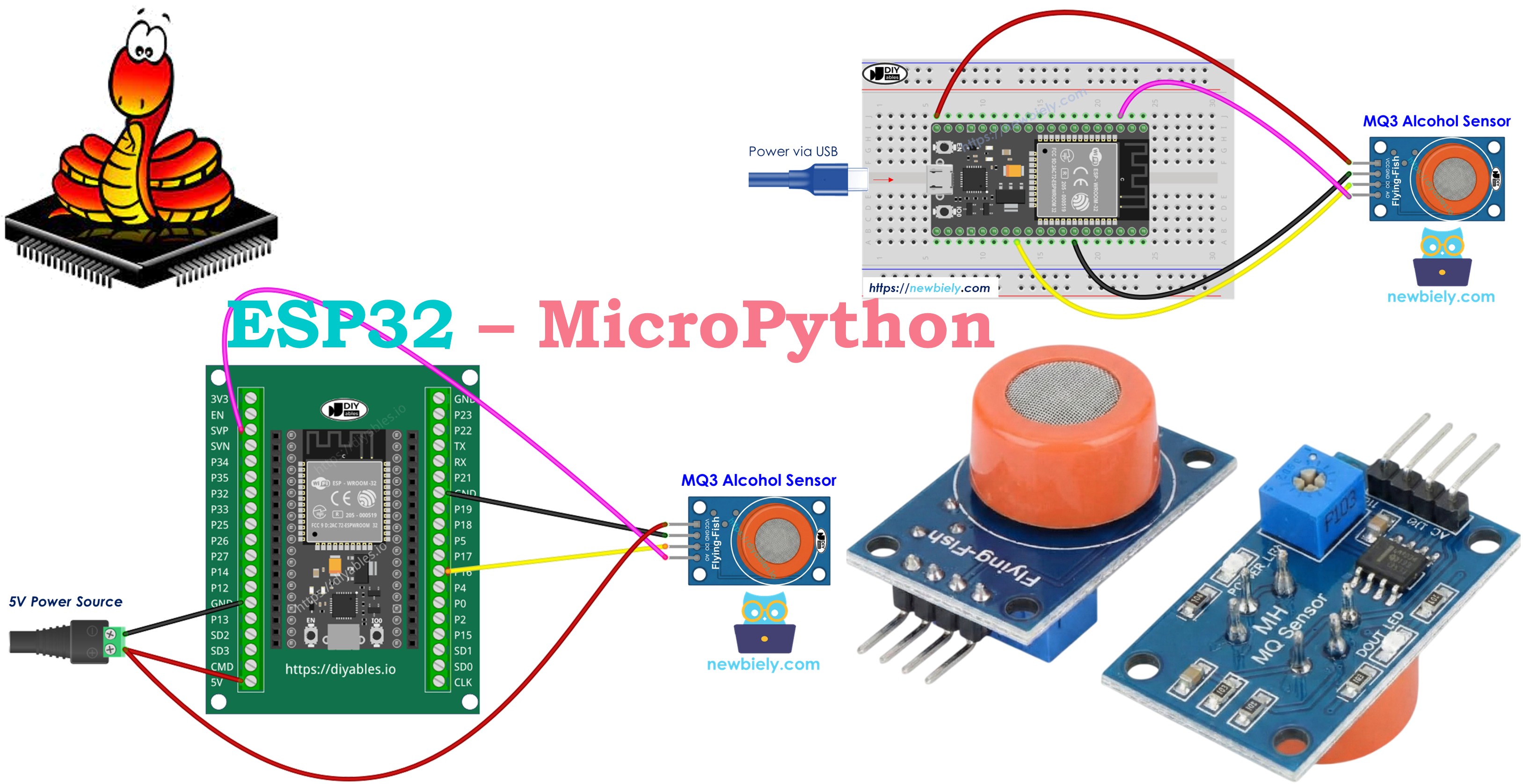 Capteur d'alcool ESP32 MicroPython MQ3