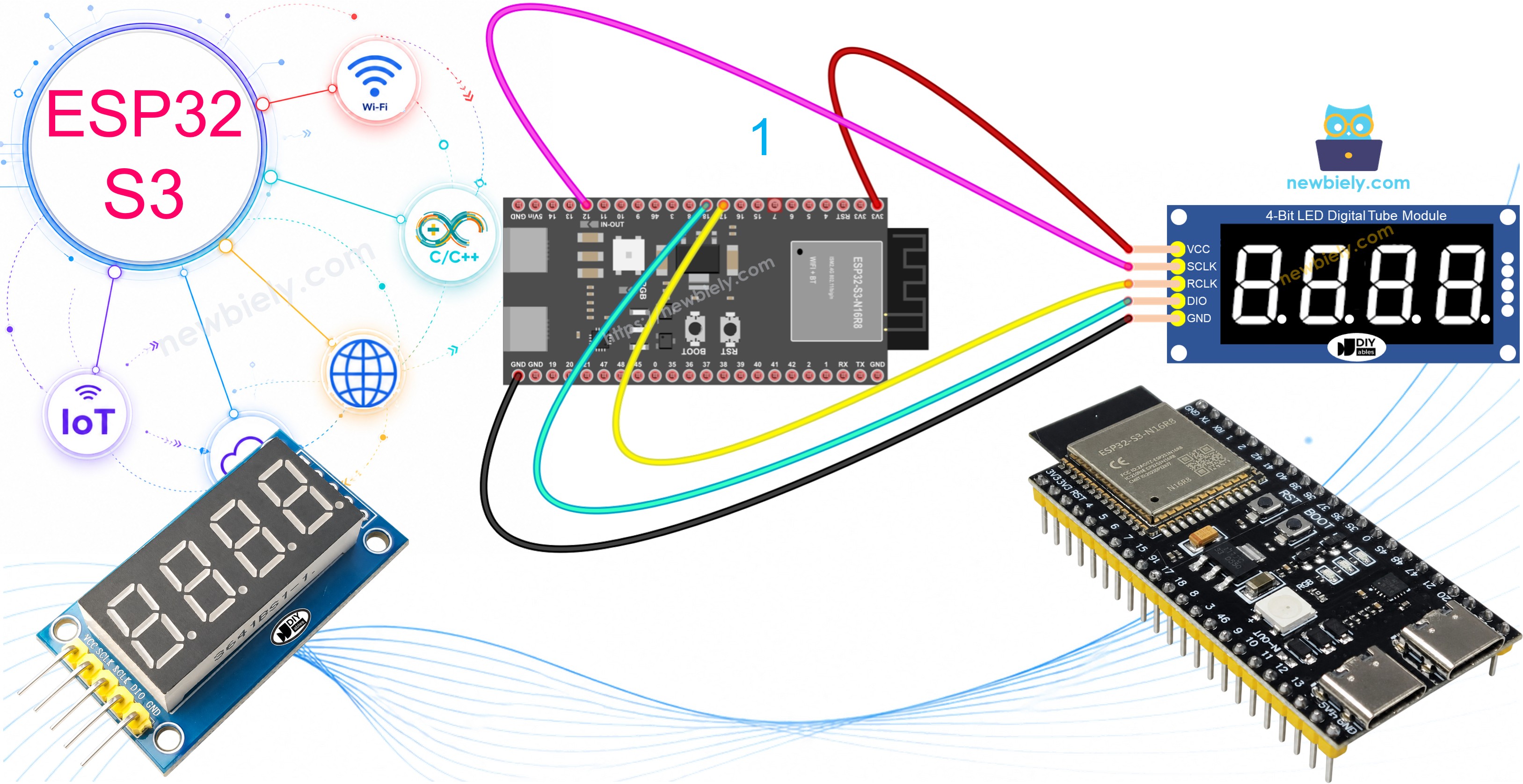 ESP32 S3 Afficheur 7 segments