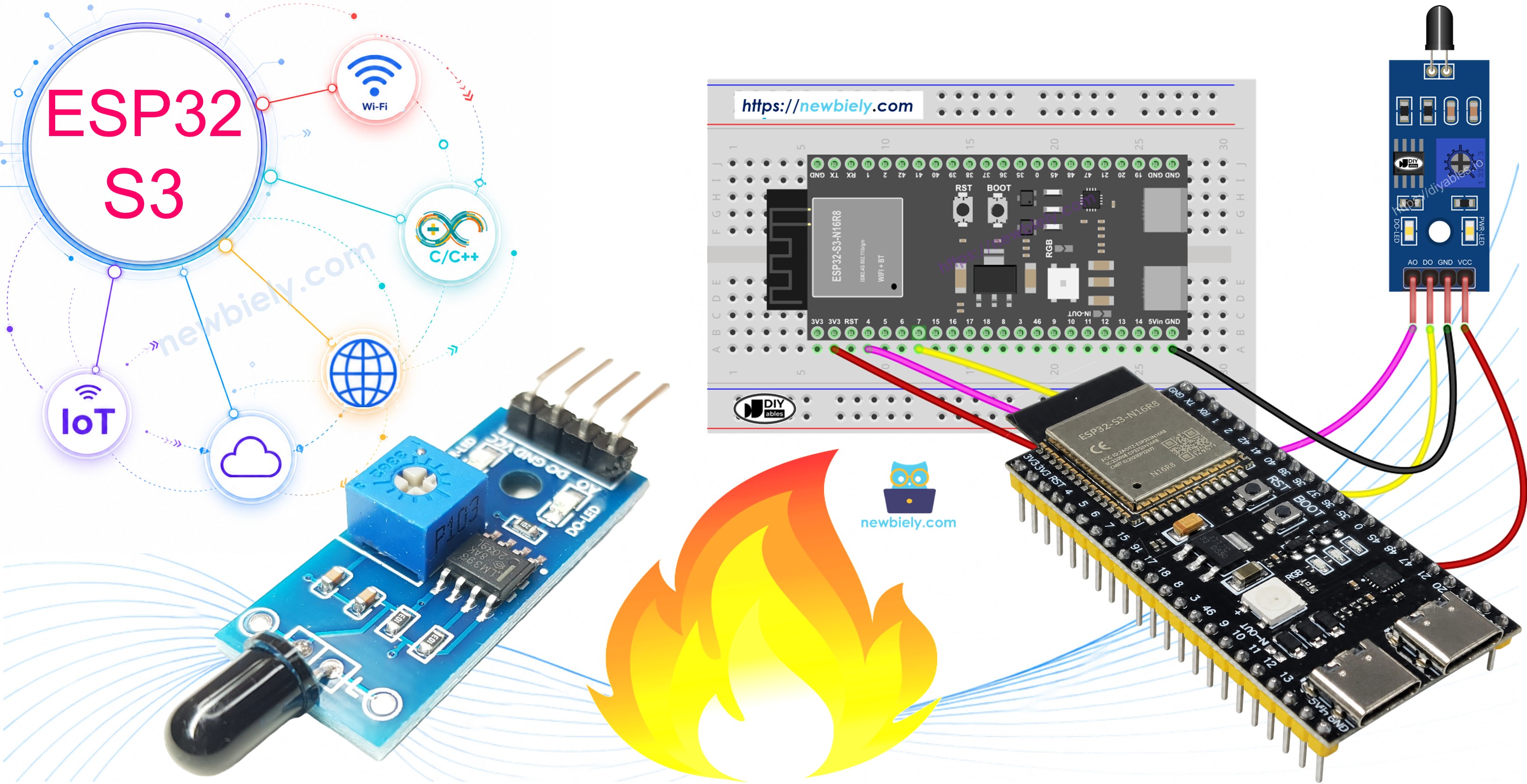 esp32 S3 flame sensor