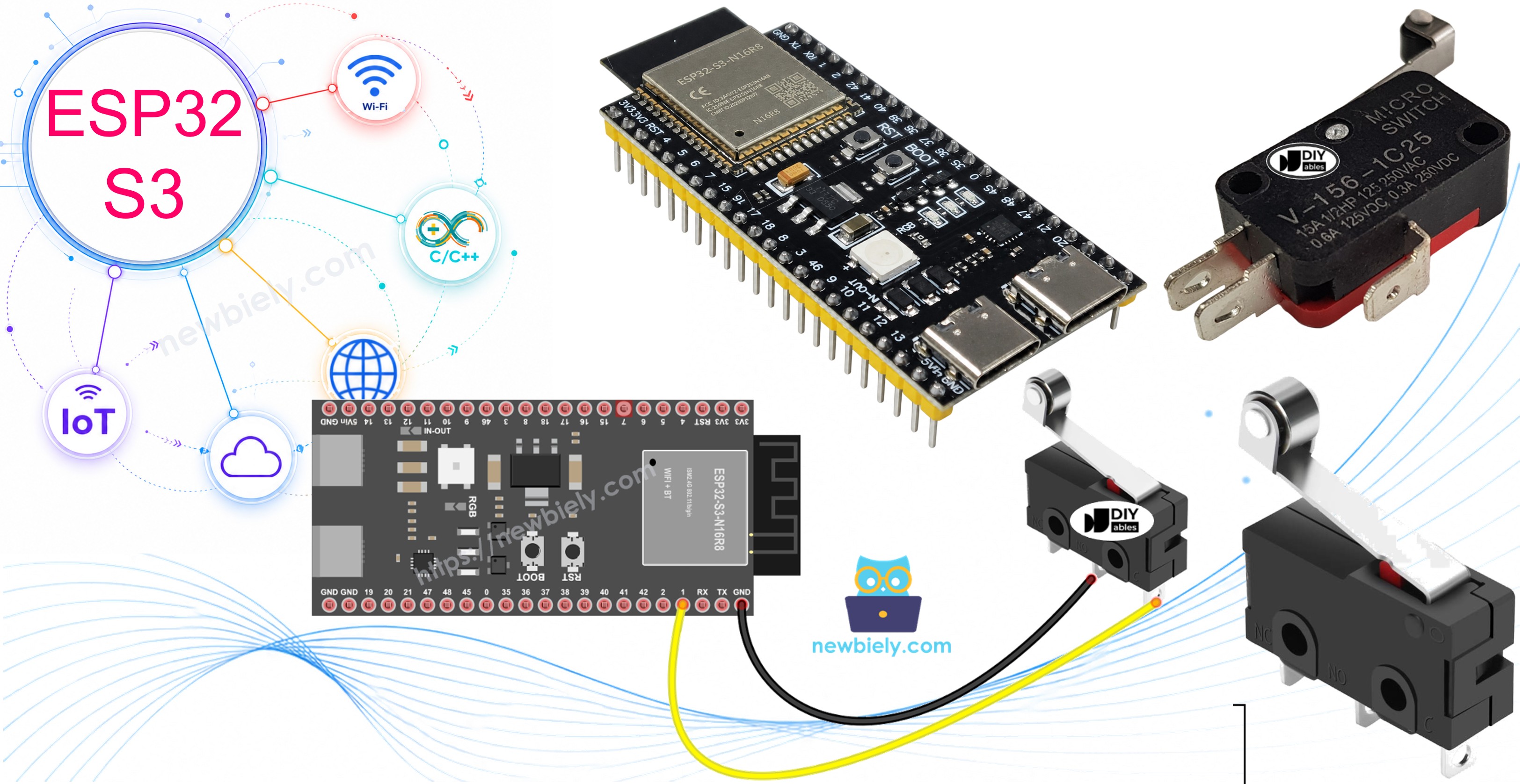 ESP32 S3 avec interrupteur de fin de course