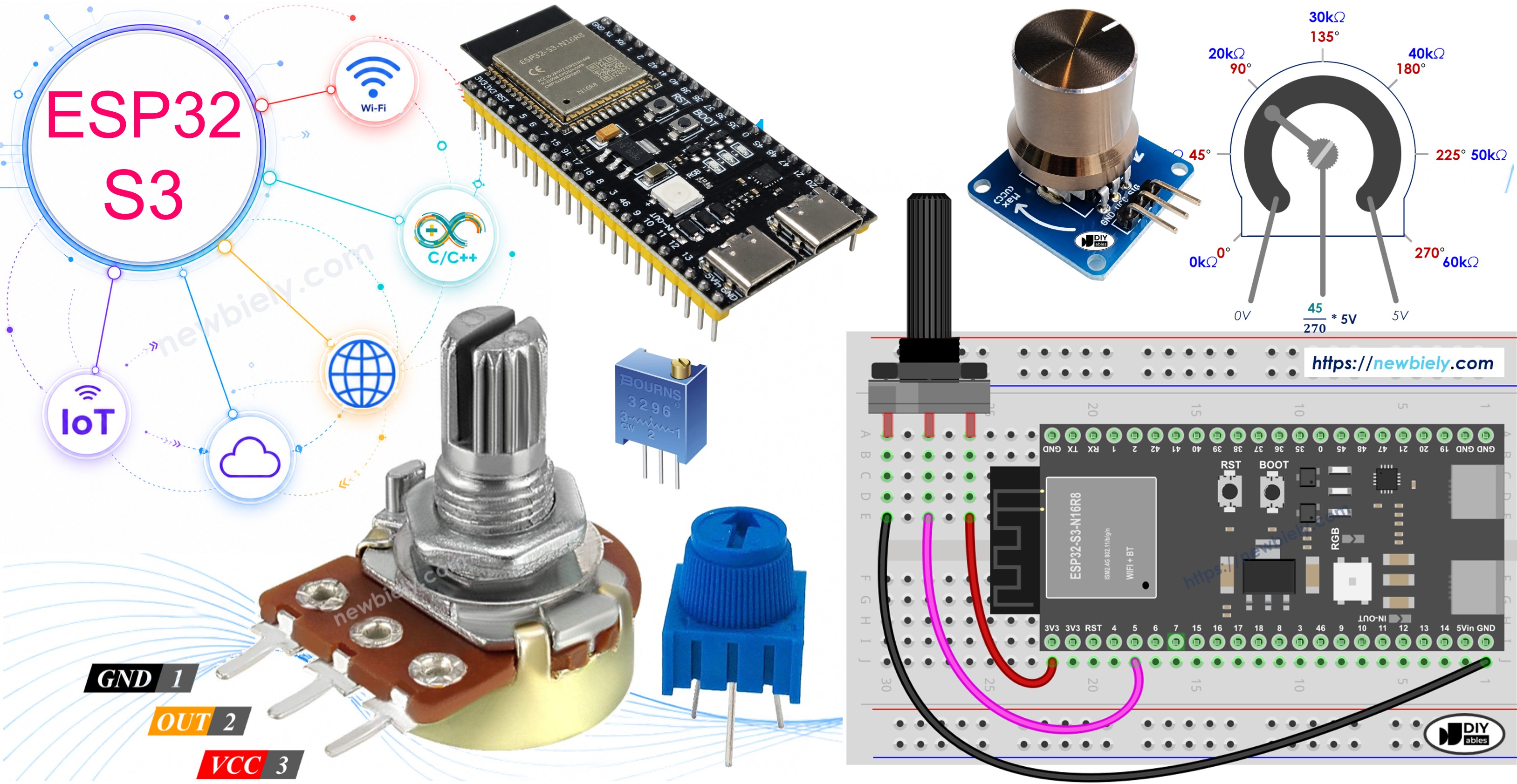ESP32 S3 Potentiomètre