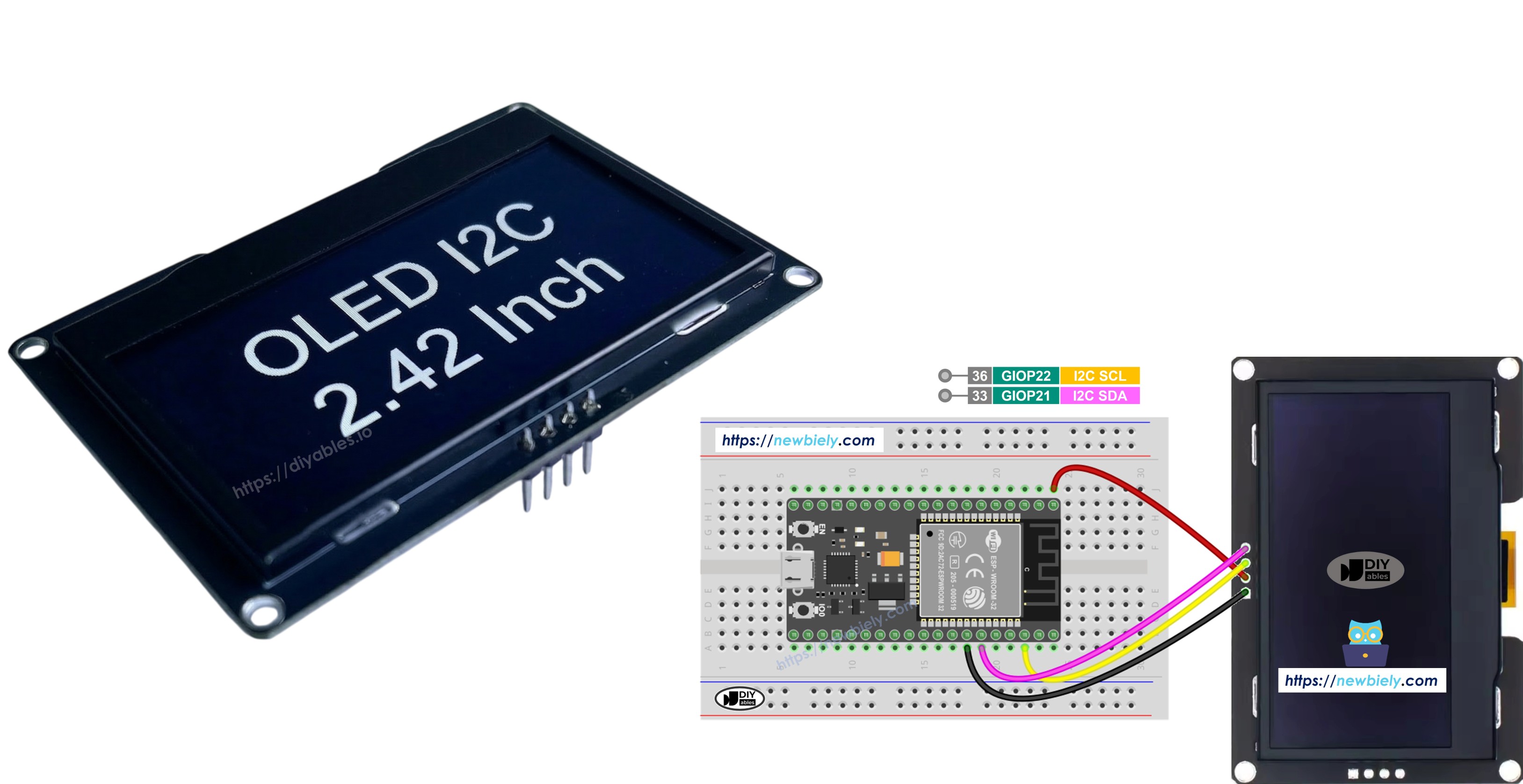 OLED SSD1309 de 2,42 pouces pour ESP32