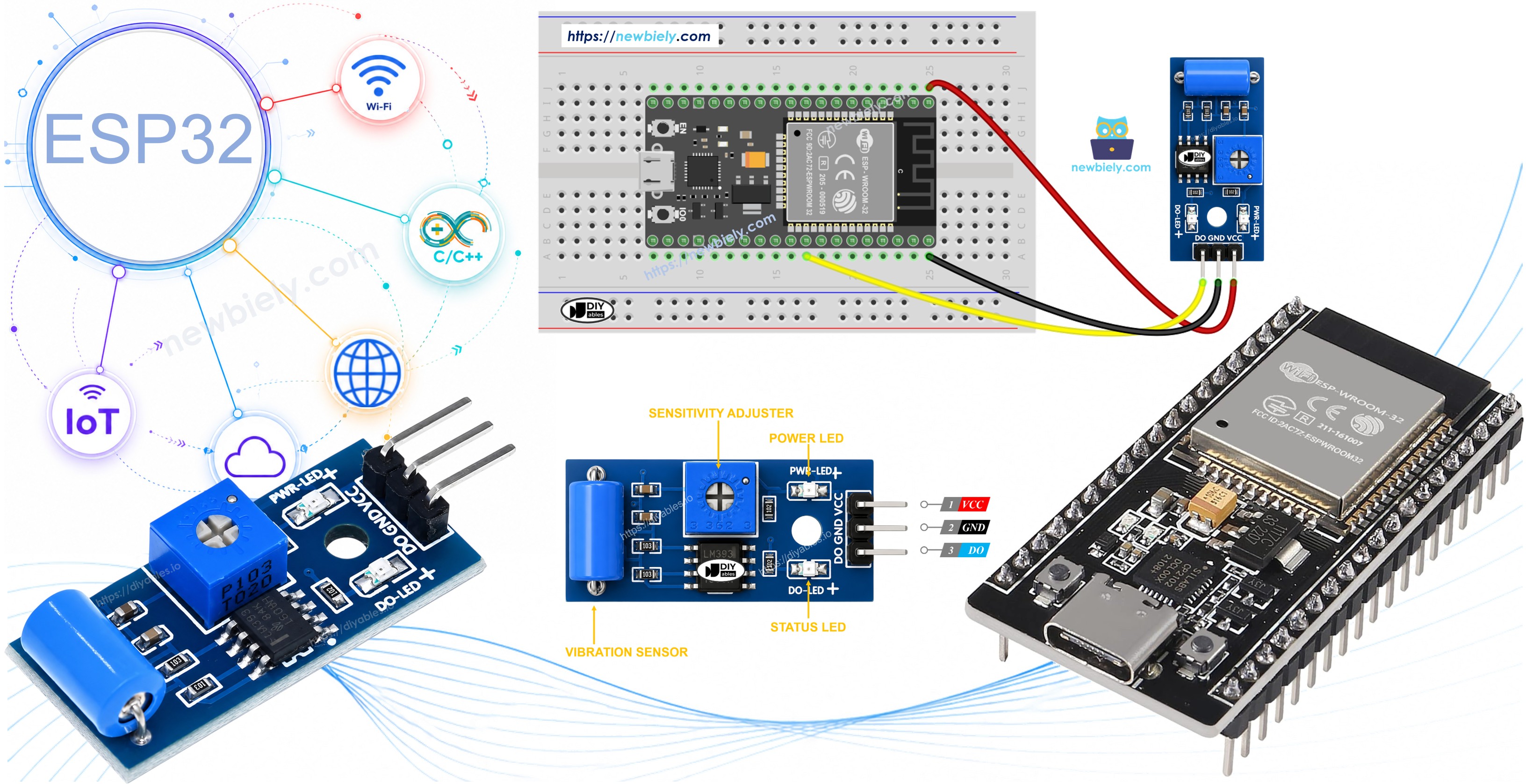 ESP32 Capteur de vibration SW-420