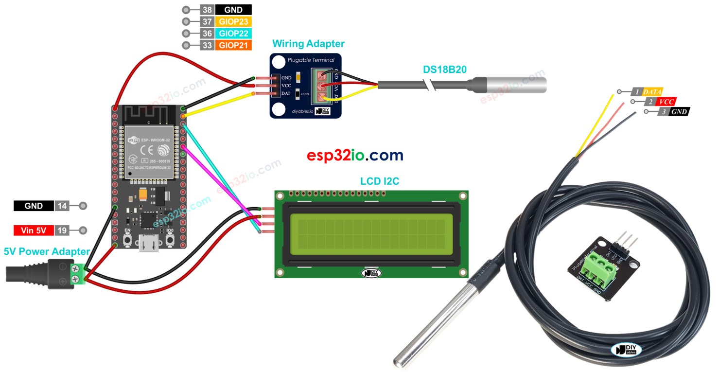 ESP32 - Capteur de température - LCD