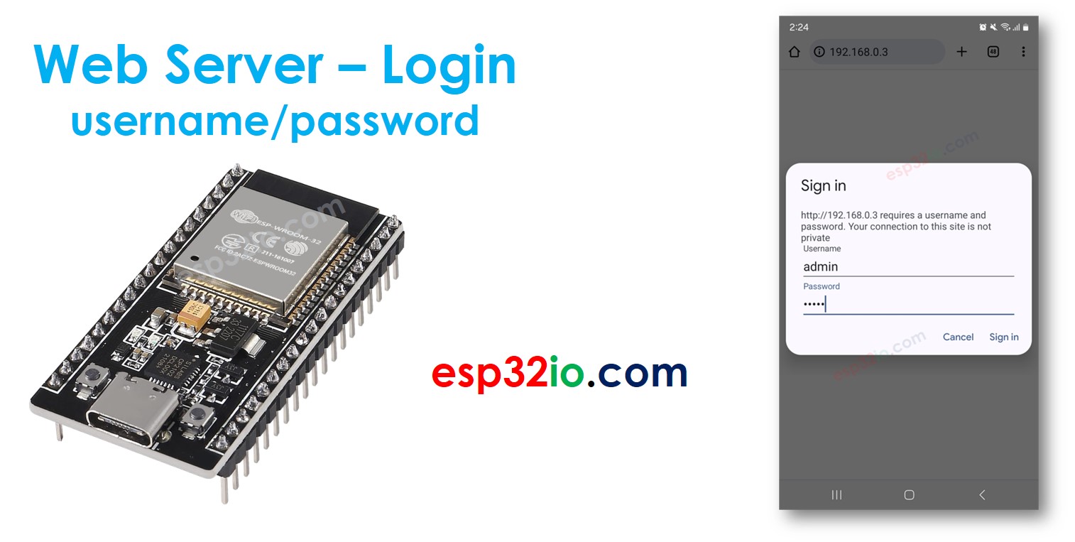 Nom d'utilisateur et mot de passe du serveur web ESP32