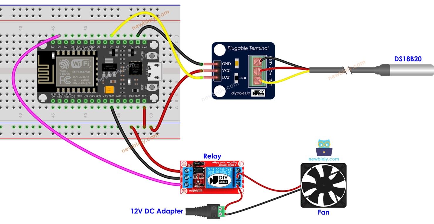 ESP8266 - Système de refroidissement utilisant le capteur de ...