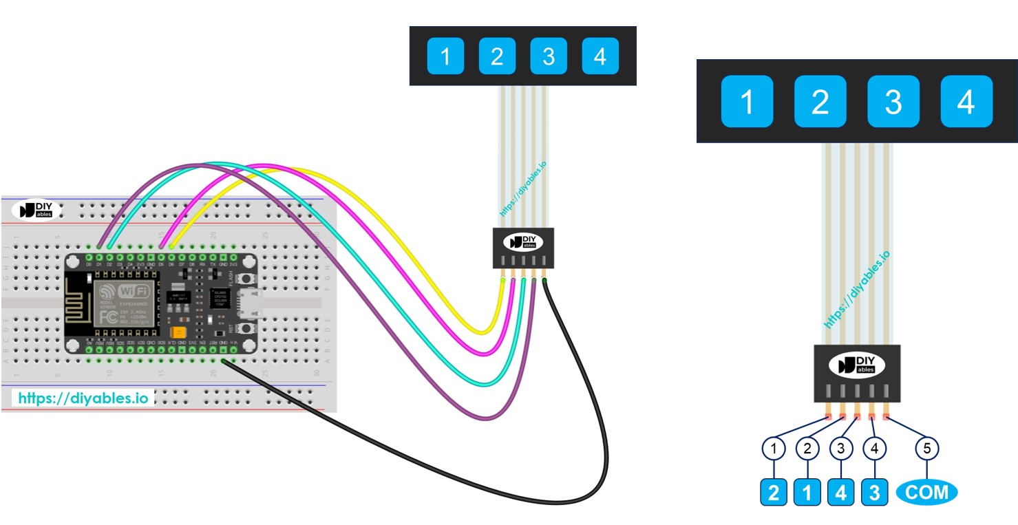 Clavier ESP8266 NodeMCU 1x4