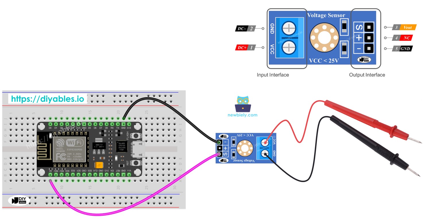 Capteur de tension ESP8266 NodeMCU