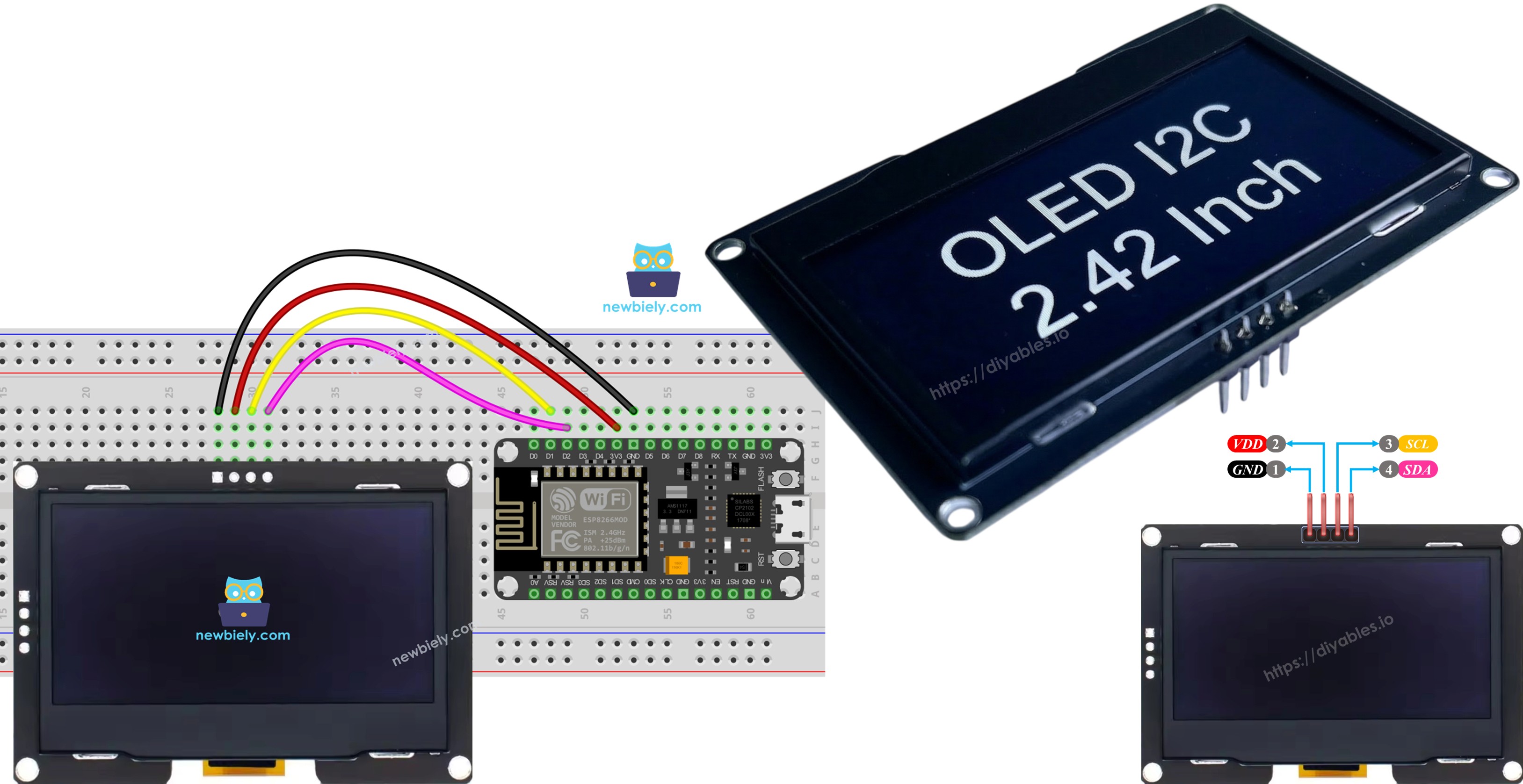 Écran OLED I2C ESP8266 NodeMCU SSD1309