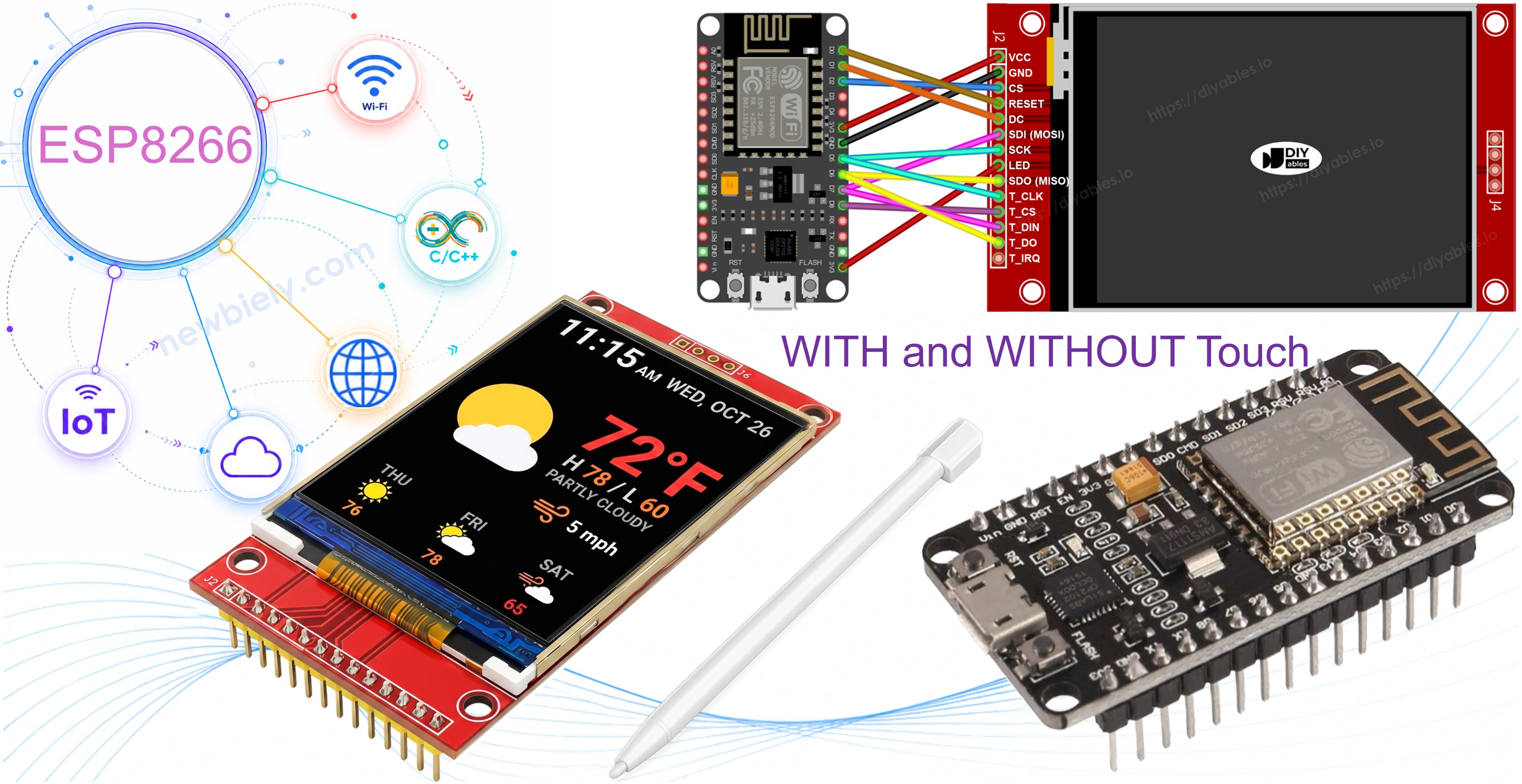 Écran TFT SPI ESP8266 NodeMCU