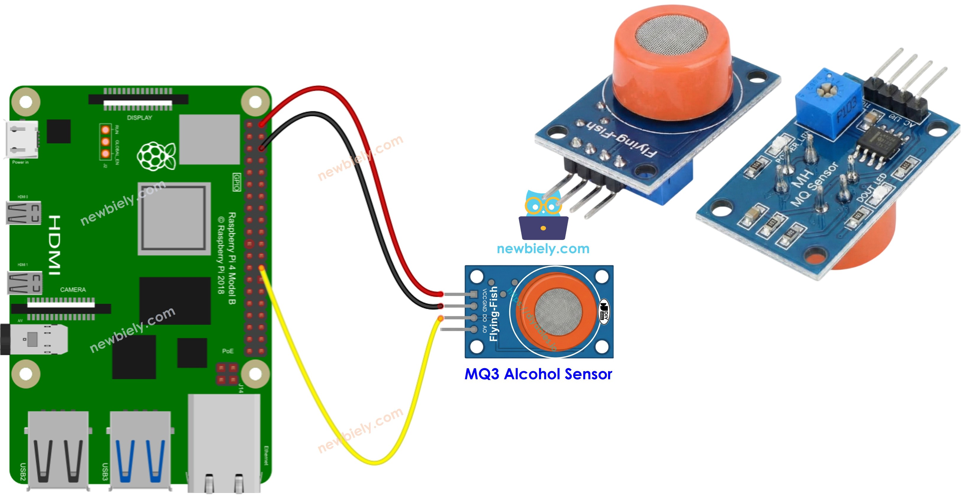 Capteur d'alcool MQ3 Raspberry Pi