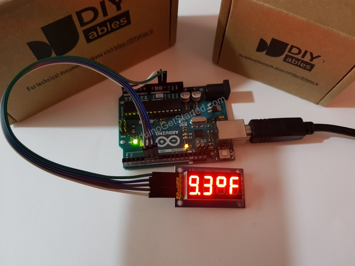 Le module Arduino 74HC595 affiche la température.