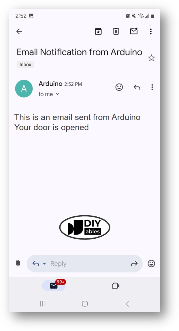 Capteur de porte Arduino email