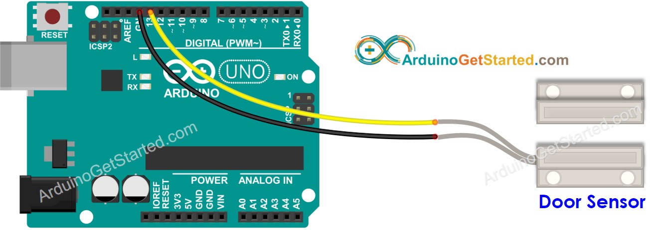Schéma de câblage du capteur de porte Arduino