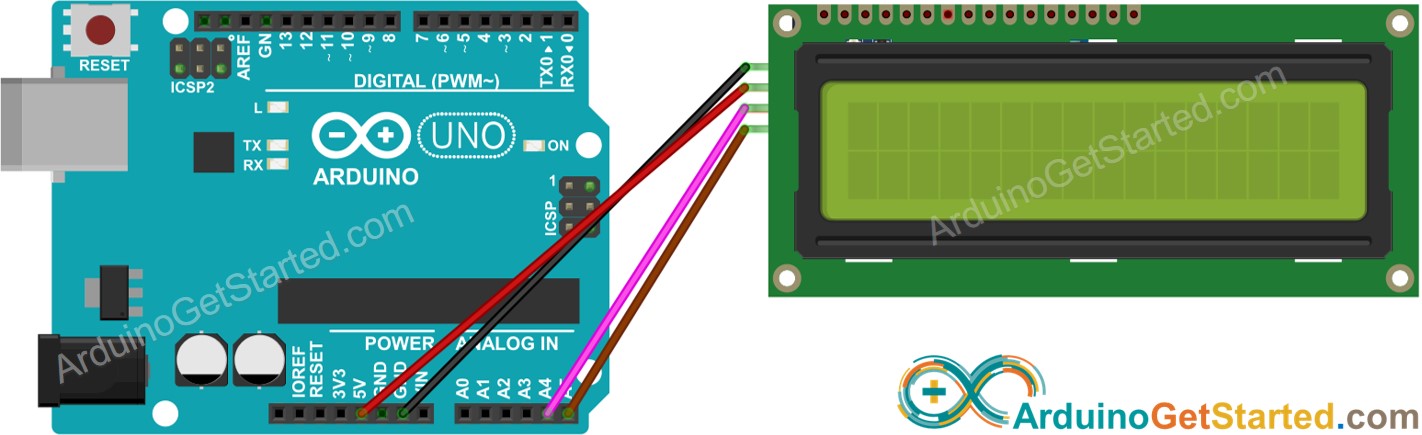 Schéma de câblage Arduino LCD I2C