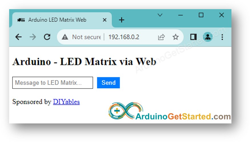 Navigateur web de matrice LED Arduino Uno R4
