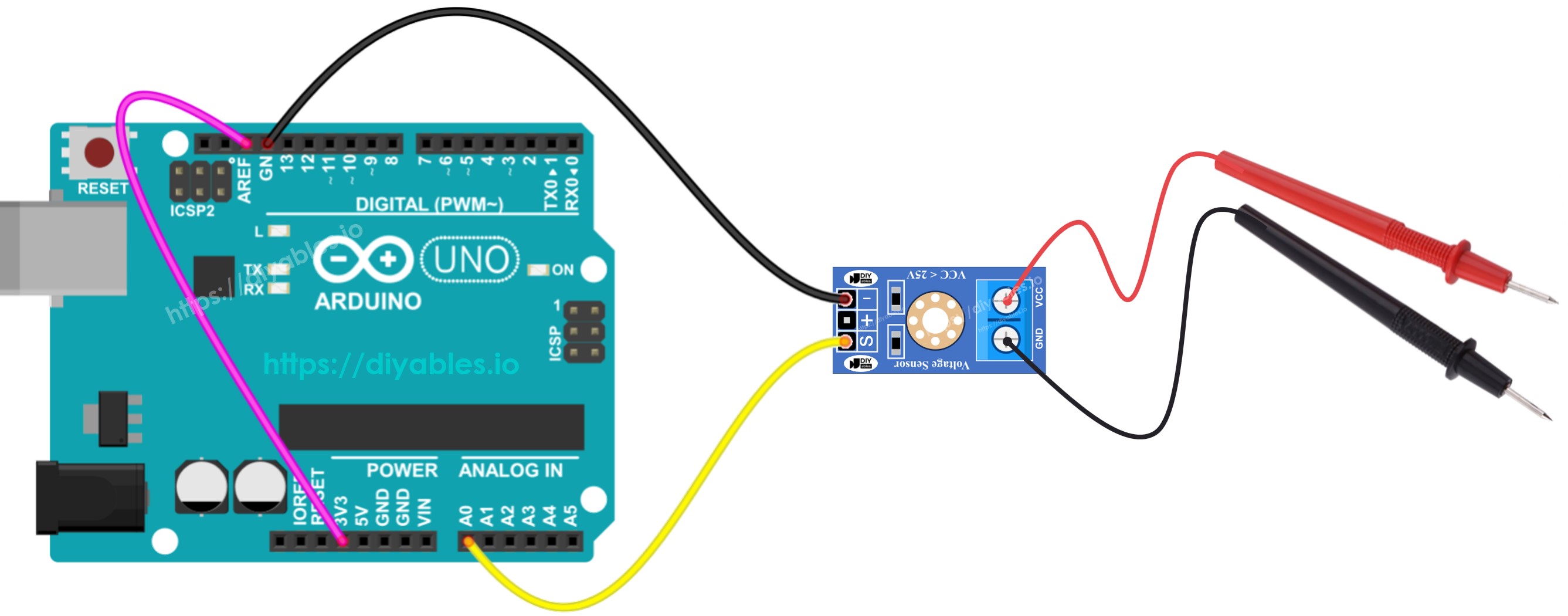 Arduino mesure la tension Schéma de câblage