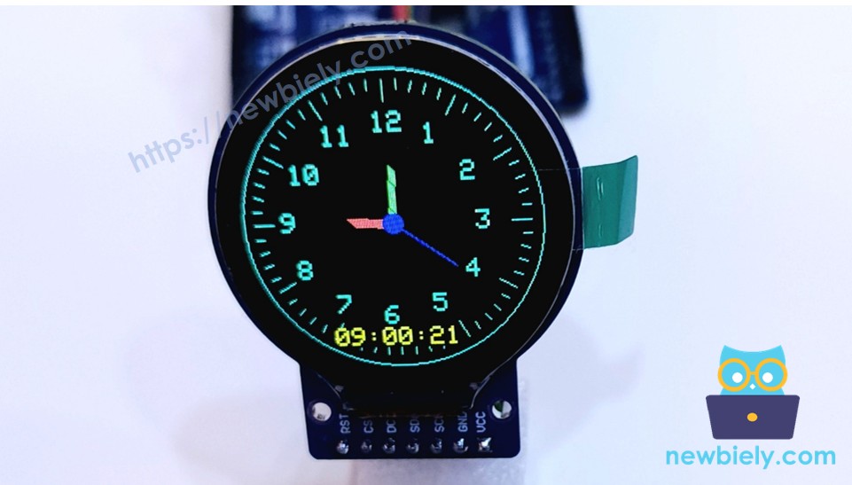 Arduino Nano ESP32 écran TFT LCD rond horloge et montre