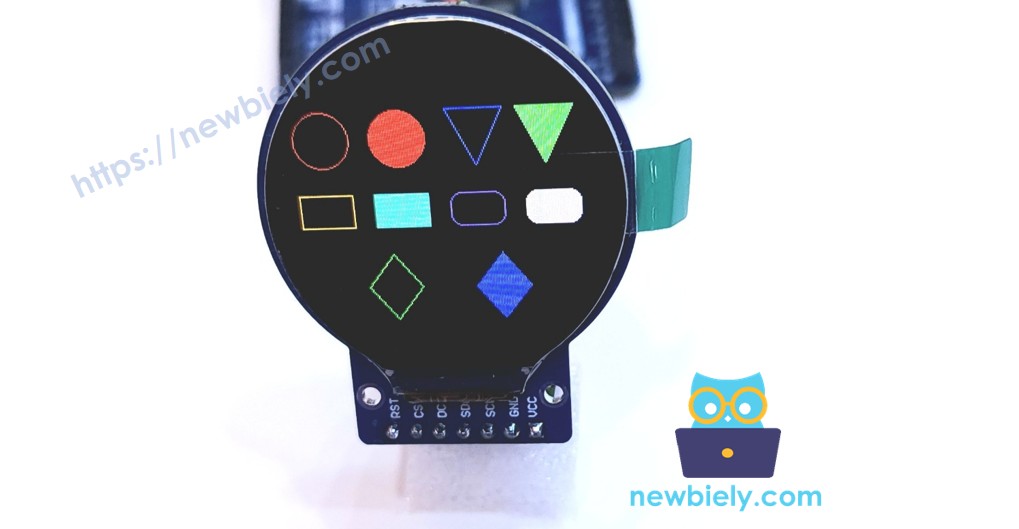 Arduino Nano ESP32 Écran TFT LCD rond – dessiner des formes