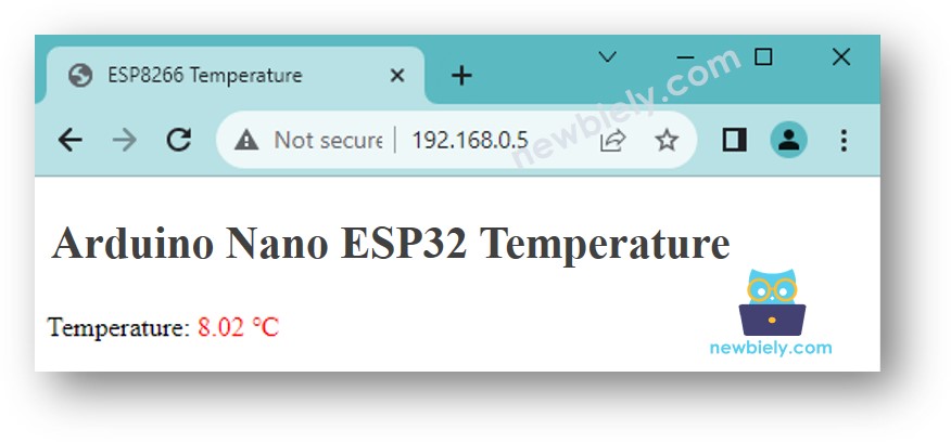 Navigateur Web de température Arduino Nano ESP32