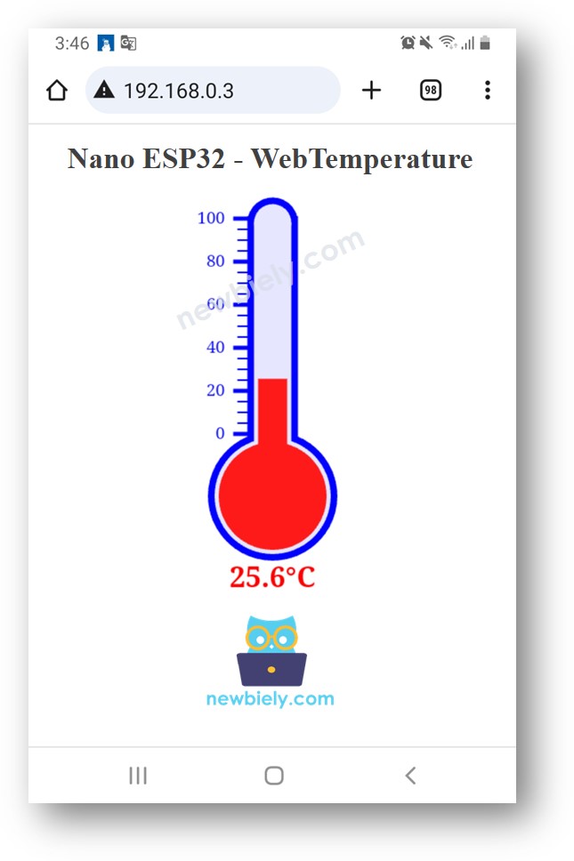Serveur web de température Arduino Nano ESP32
