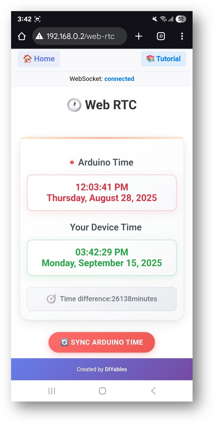 Arduino Nano ESP32 DIYables WebApp application Web RTC