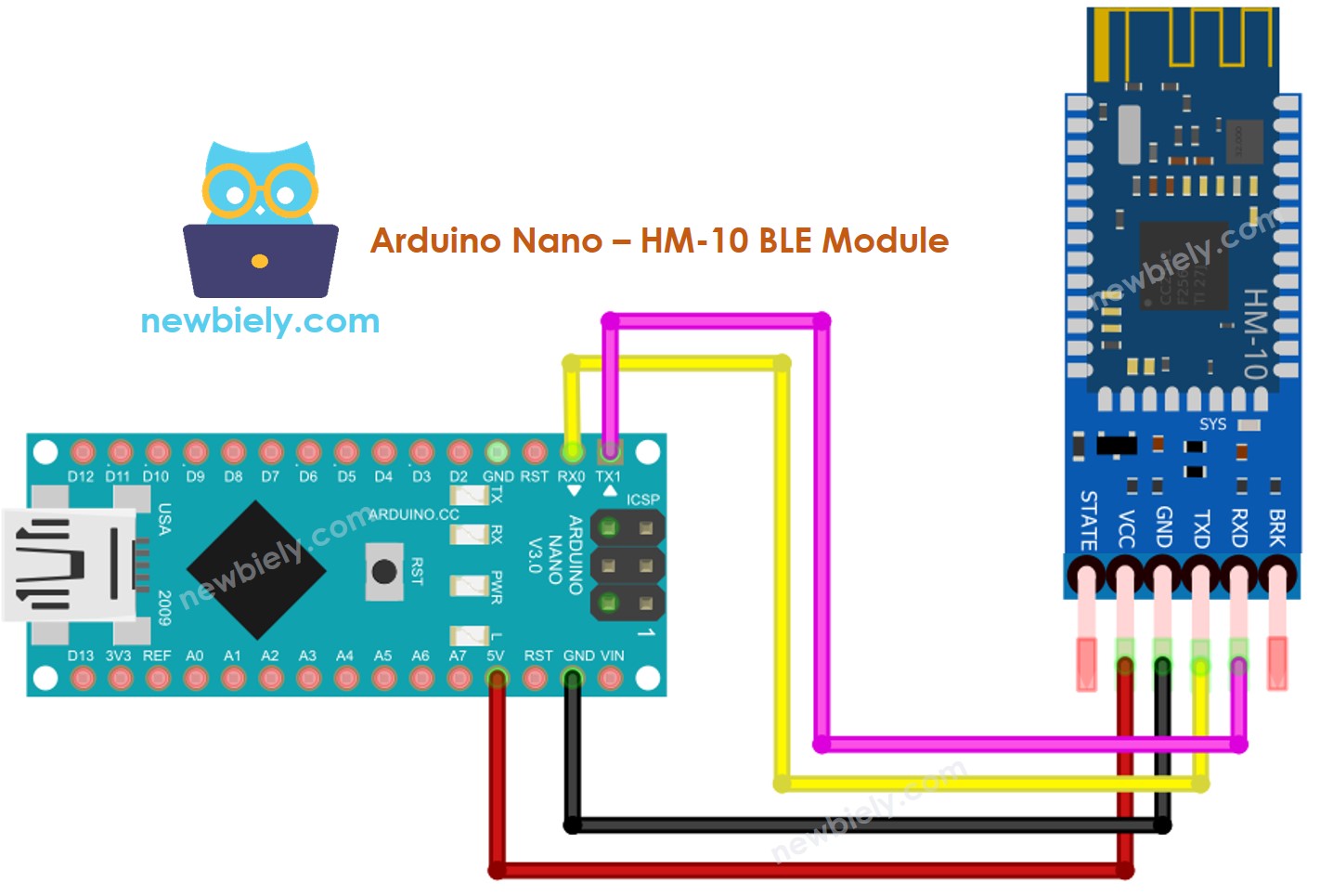 Schéma de câblage Arduino Nano BLE