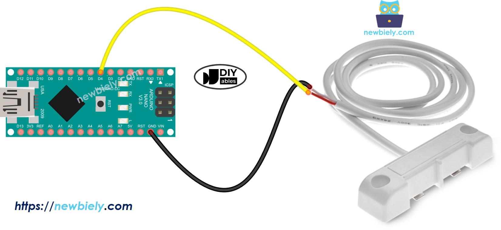 Schéma de câblage du détecteur de fuite d'eau Arduino Nano