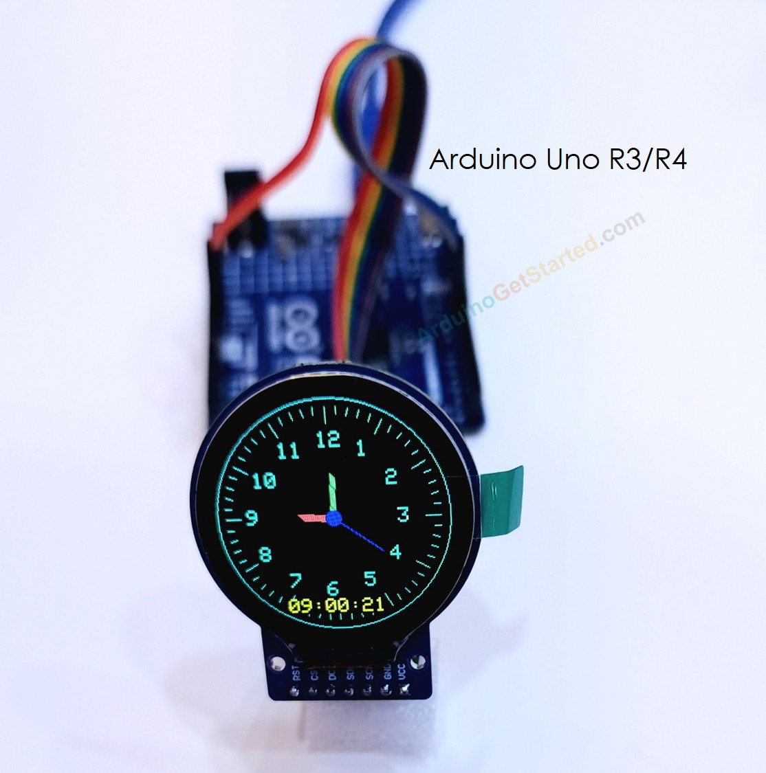 Écran d'affichage TFT LCD rond pour Arduino, horloge