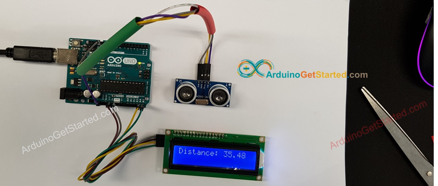 Schéma de câblage LCD ultrasonique Arduino