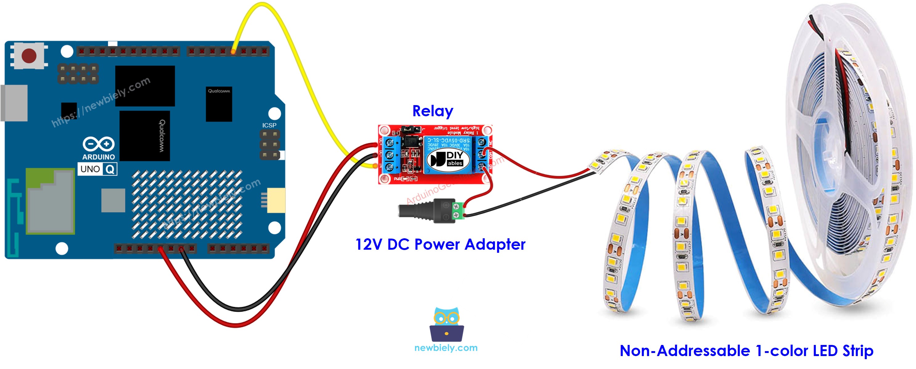 Schéma de Câblage Ruban LED 12V sur Arduino UNO Q