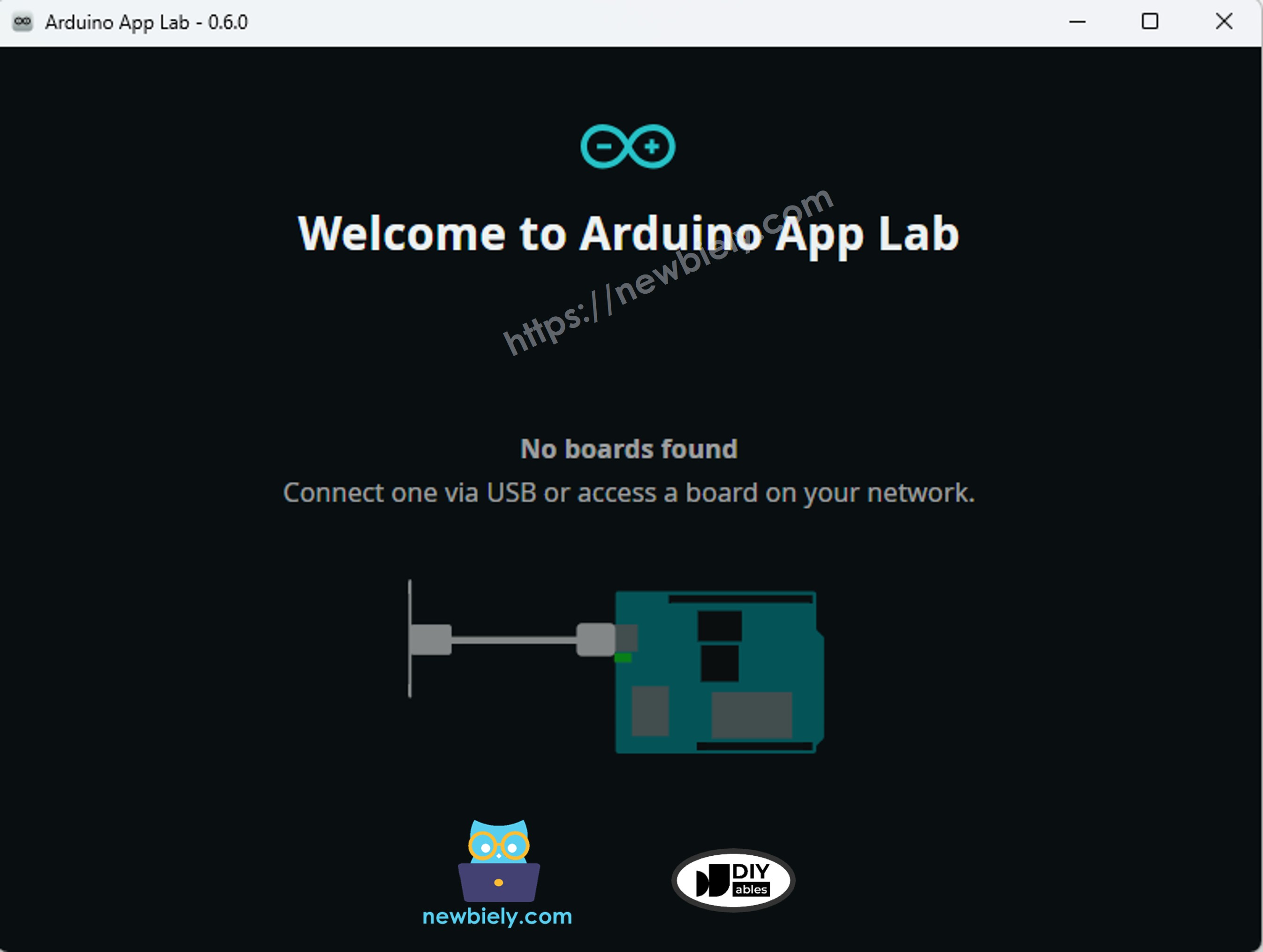 Arduino App Lab - Aucune Carte Connectée