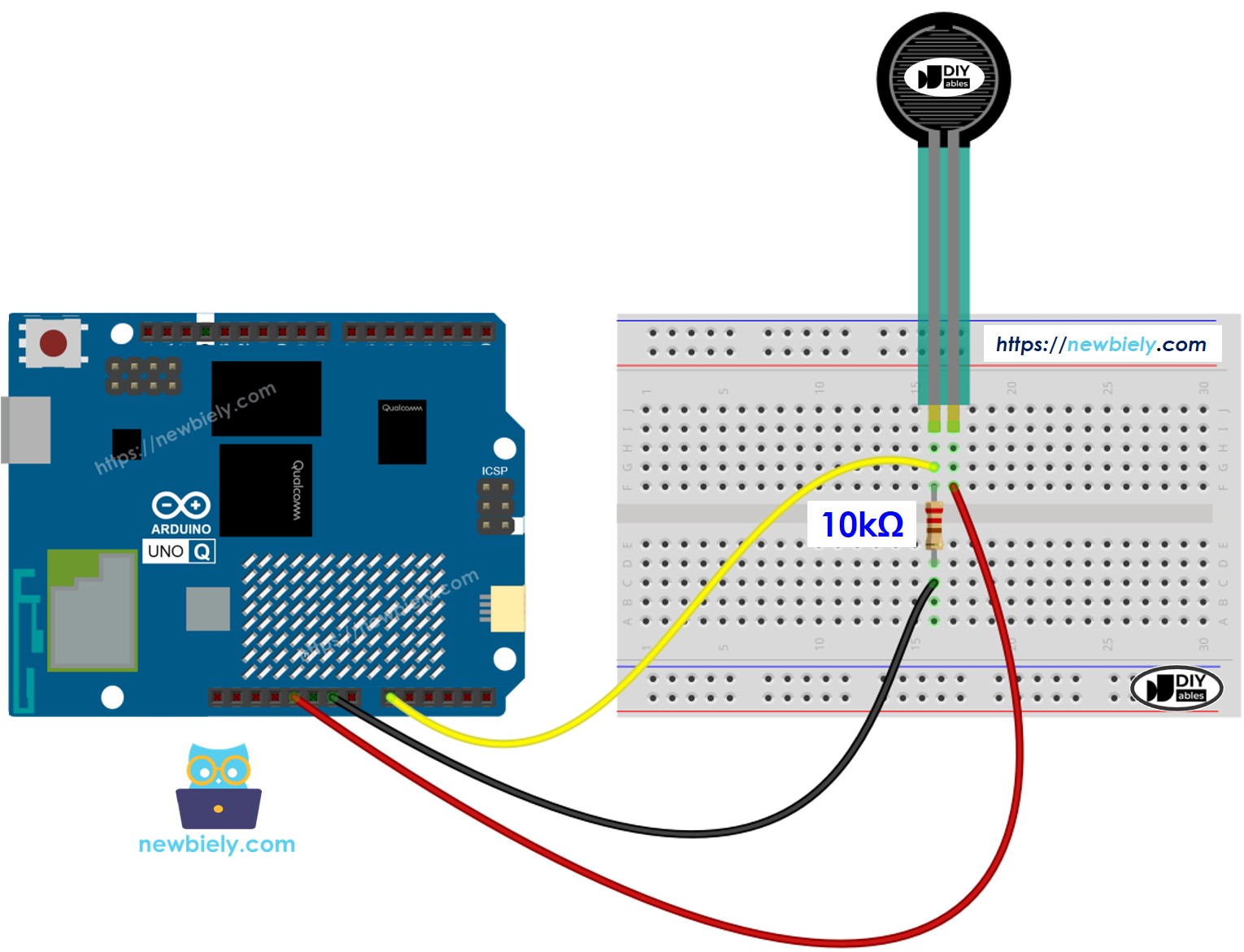 Schéma de Câblage Arduino UNO Q Capteur de Force