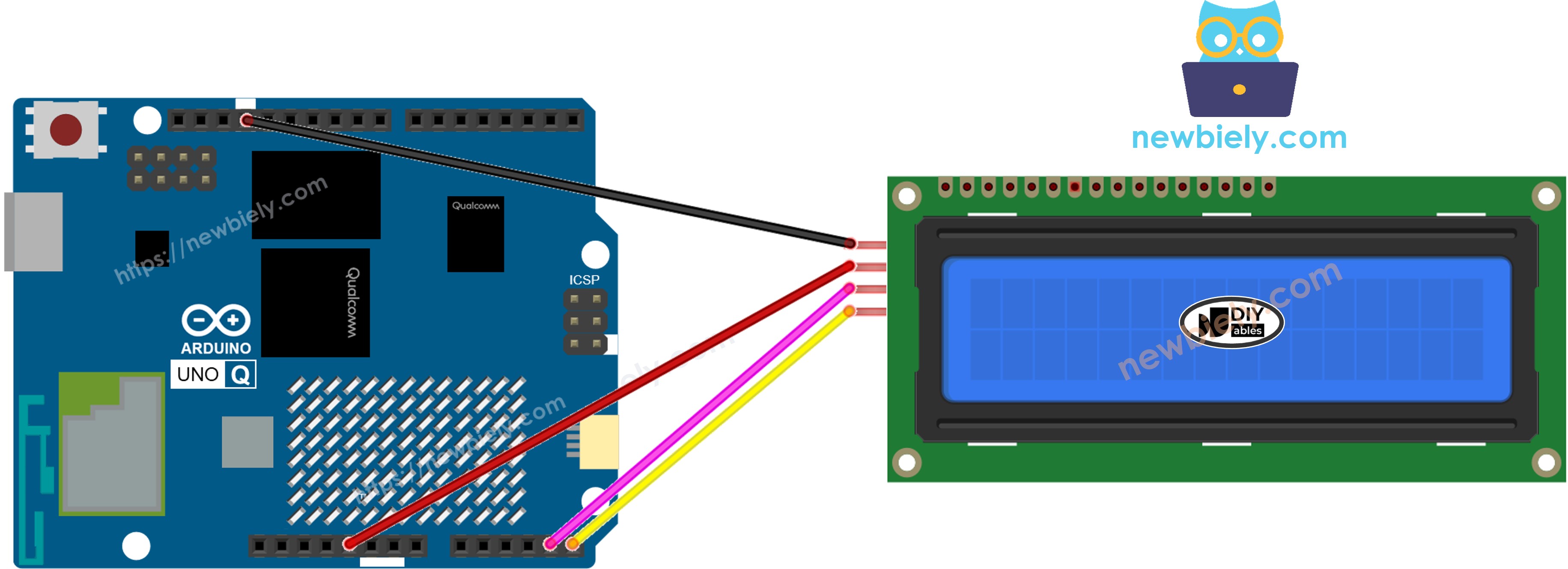 Schéma de Câblage Arduino UNO Q LCD I2C