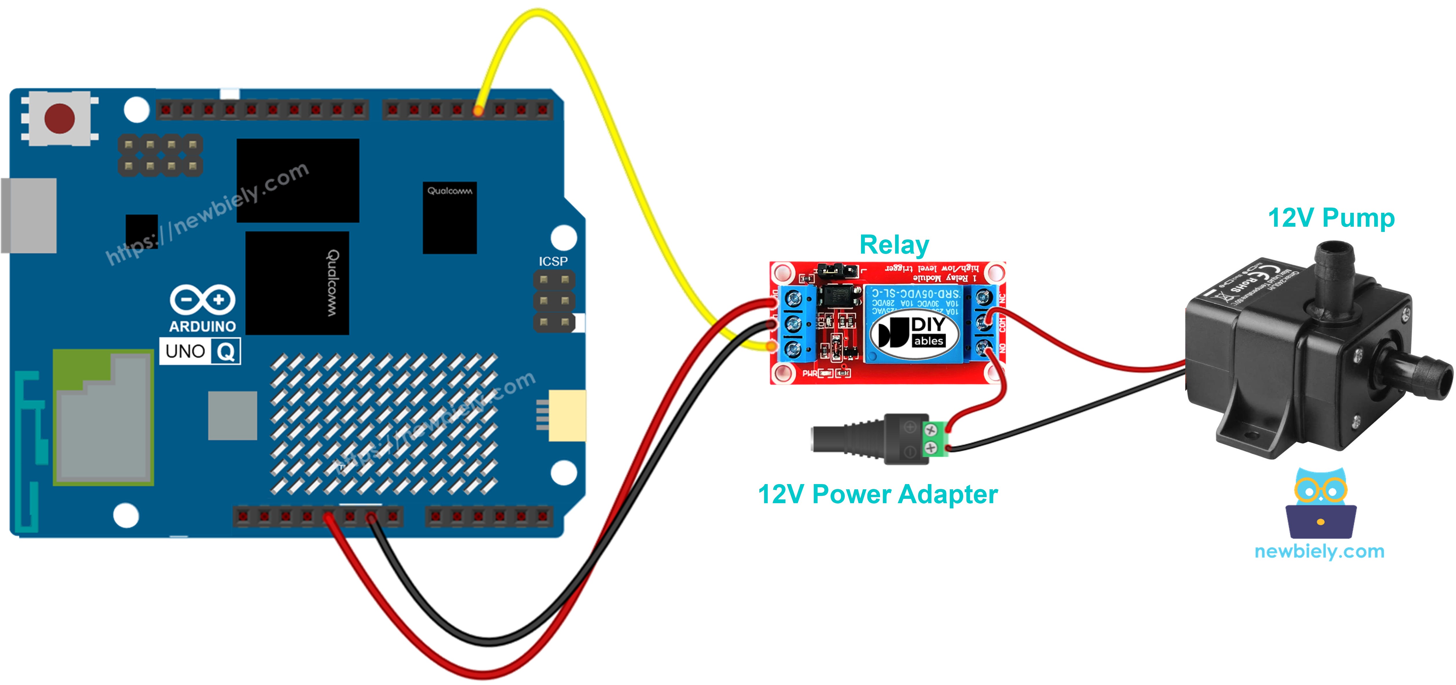 Schéma de Câblage Arduino UNO Q Pompe