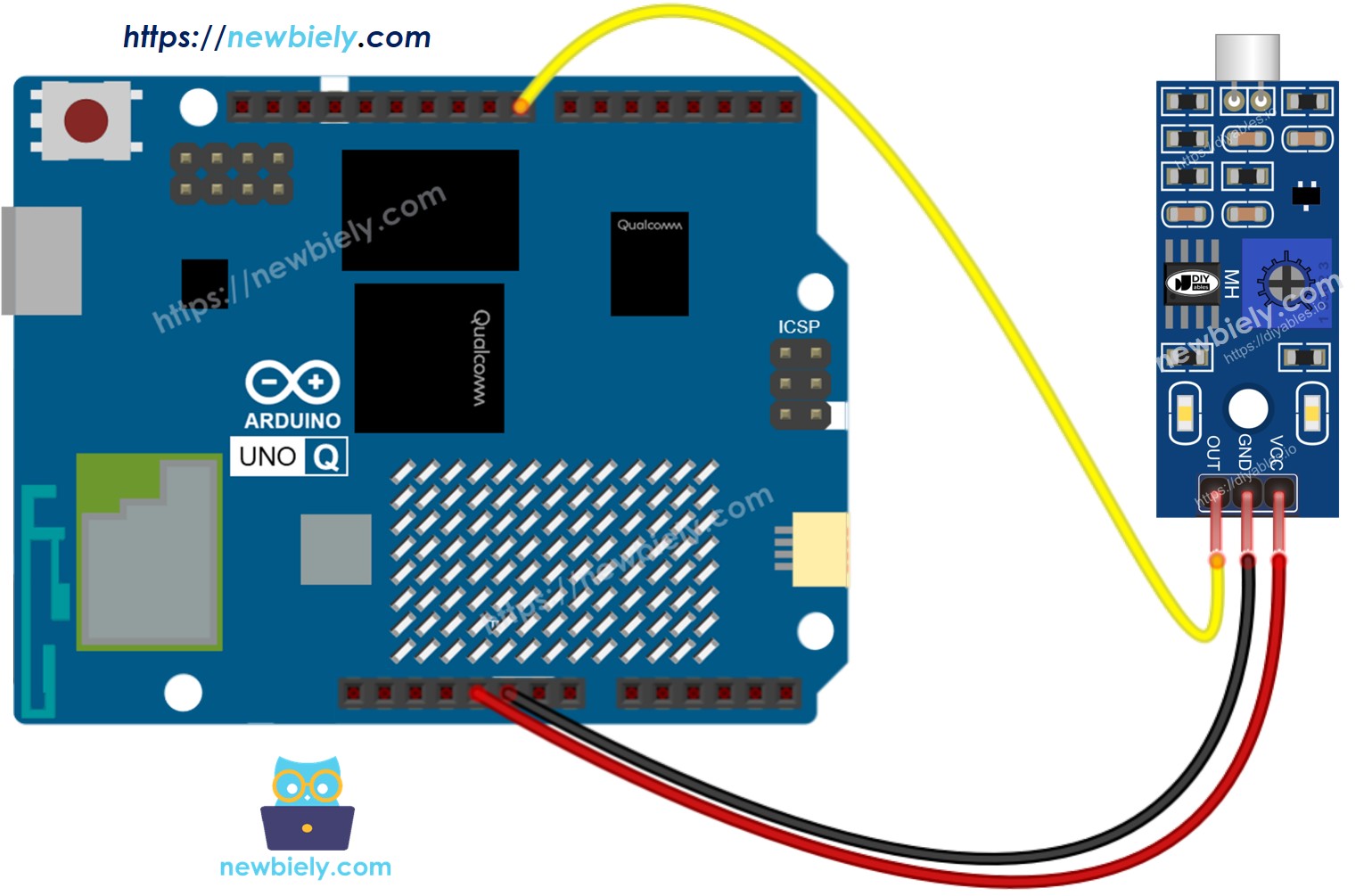 Schéma de Câblage Arduino UNO Q Capteur de Son